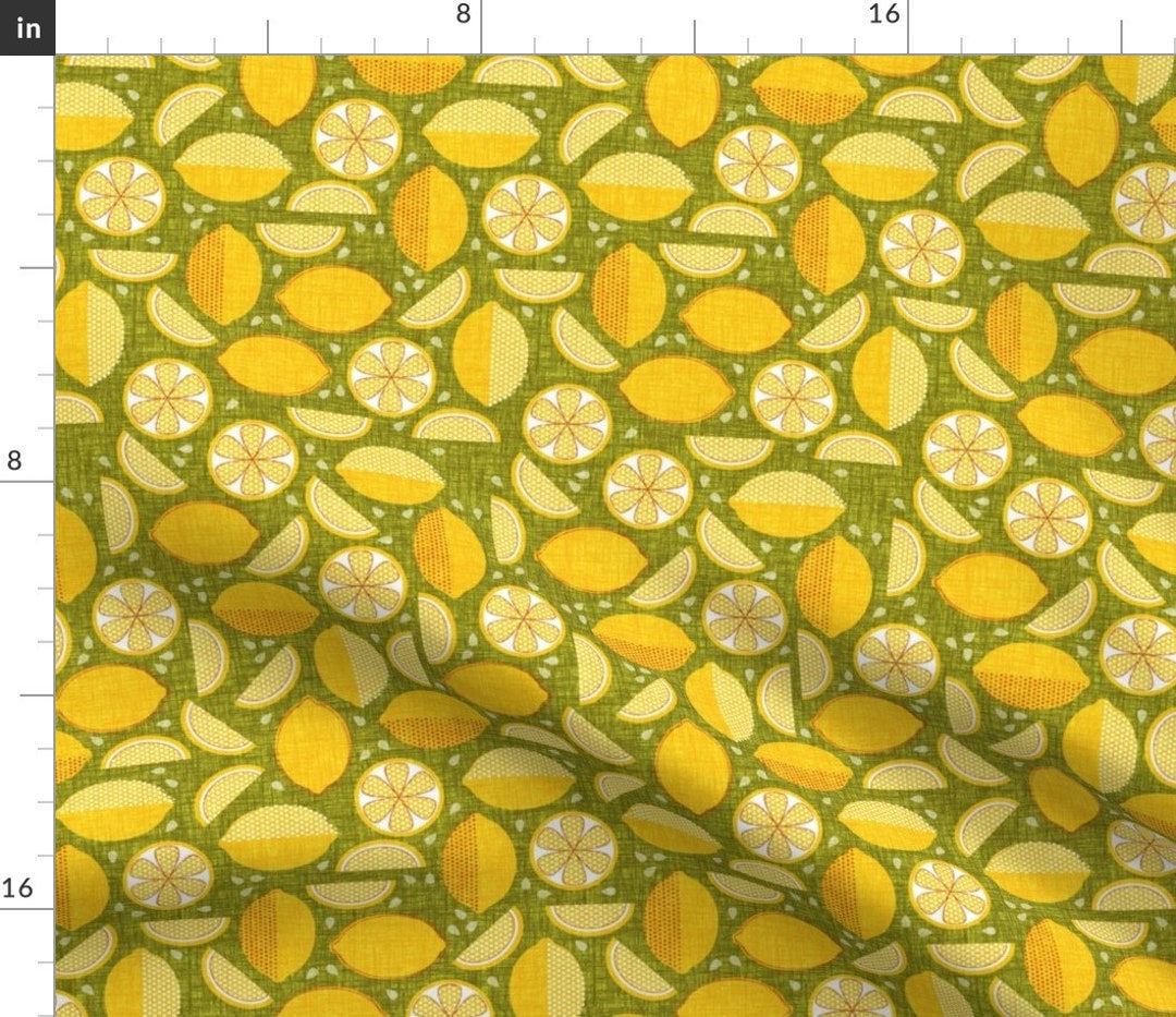 Wallpaper #02ewD5MBSpphPi3-Ae9s127 Retro Lemon Fabric Lets Make Lemonade by Thecalvarium Etsy
