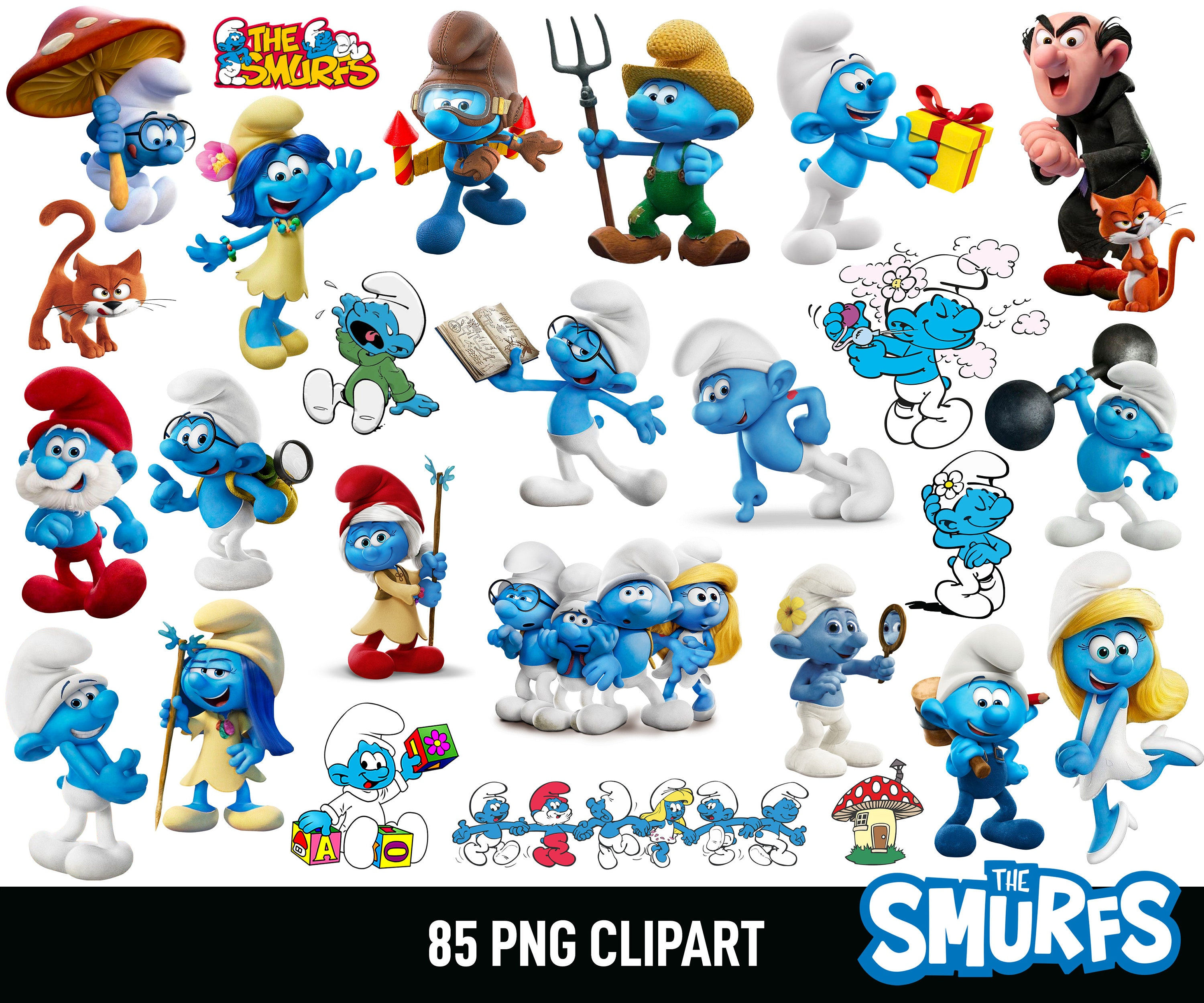 Wallpaper #kLiH2JIBJvJKYCmEZujO197 Cartoon Smurfs Png Clipart Smurfs Clipart Instant Etsy