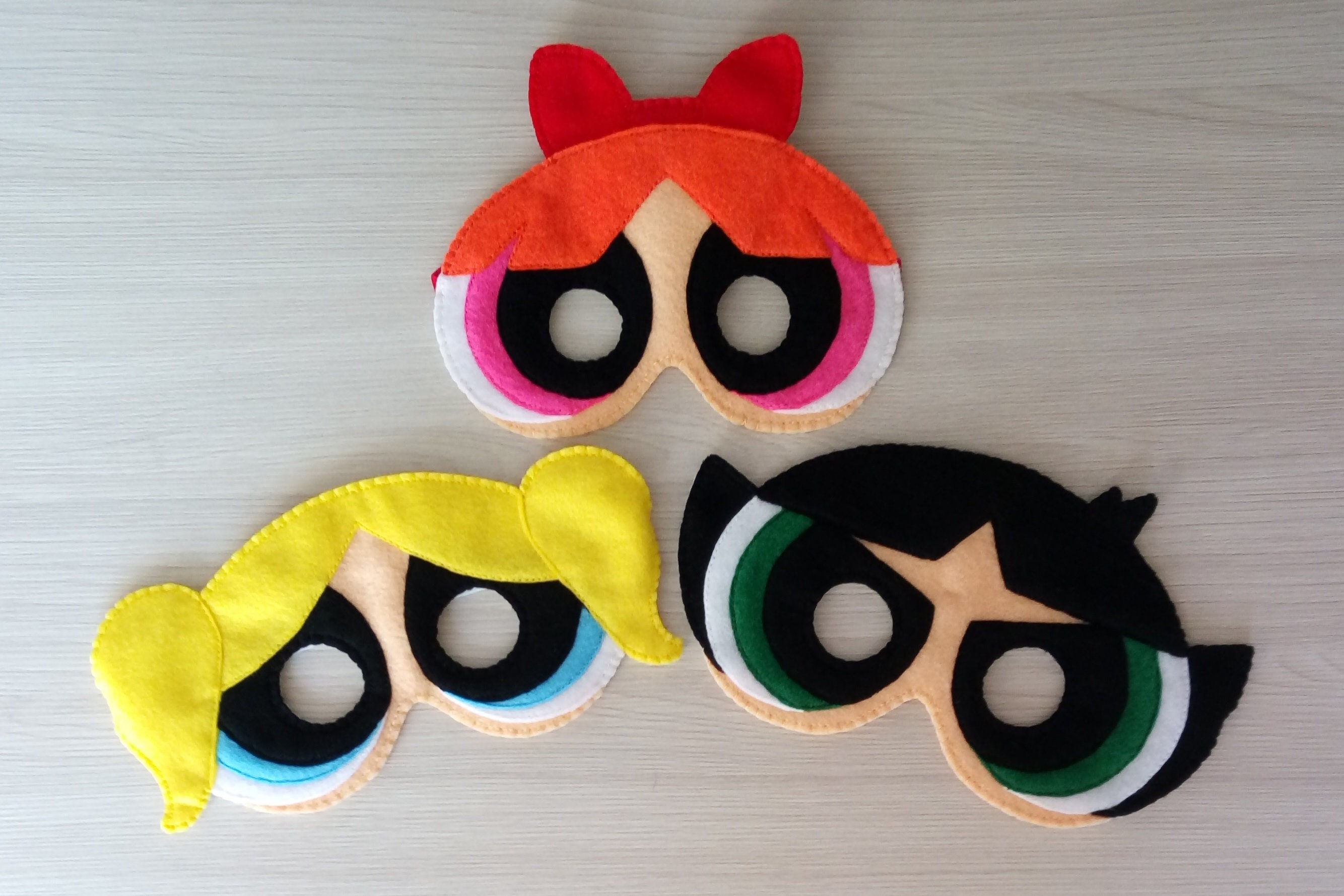 Wallpaper #32hUFJMBSpphPi3-iwOP190 Inspired the Powerpuff Girls Felt Masks Halloween Masks Party Masks