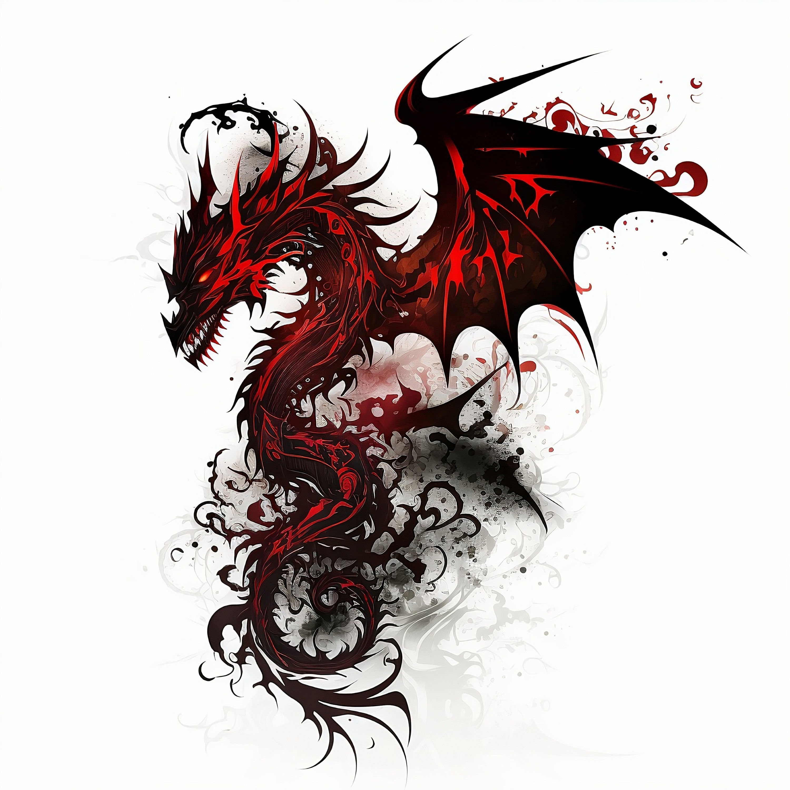 Wallpaper #dGfrEZMBSpphPi3-k_mu256 Dragon Tattoo Design White Background Png File Download High Resolution