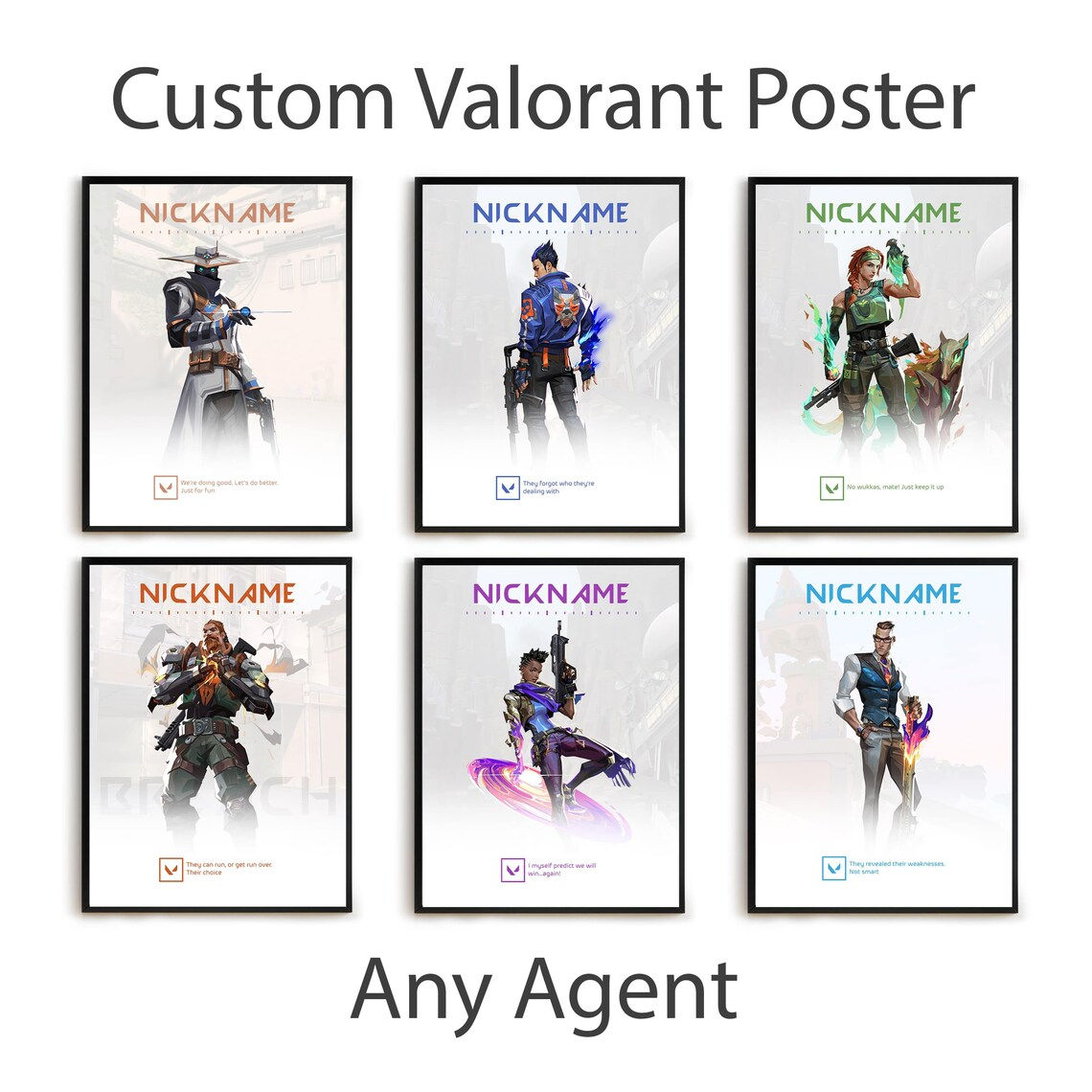 Wallpaper #H2d76ZIBSpphPi3-yEJ_198 Any Agent Valorant Poster Custom Valorant Print Game Art Etsy