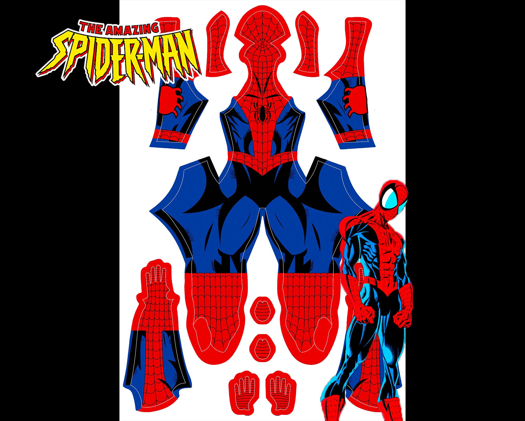 Wallpaper #ZIvpcpcBcm9NJah-1nQn36 90s Comic Styled Bagley Classic and Alien Costume Spider Man Pattern
