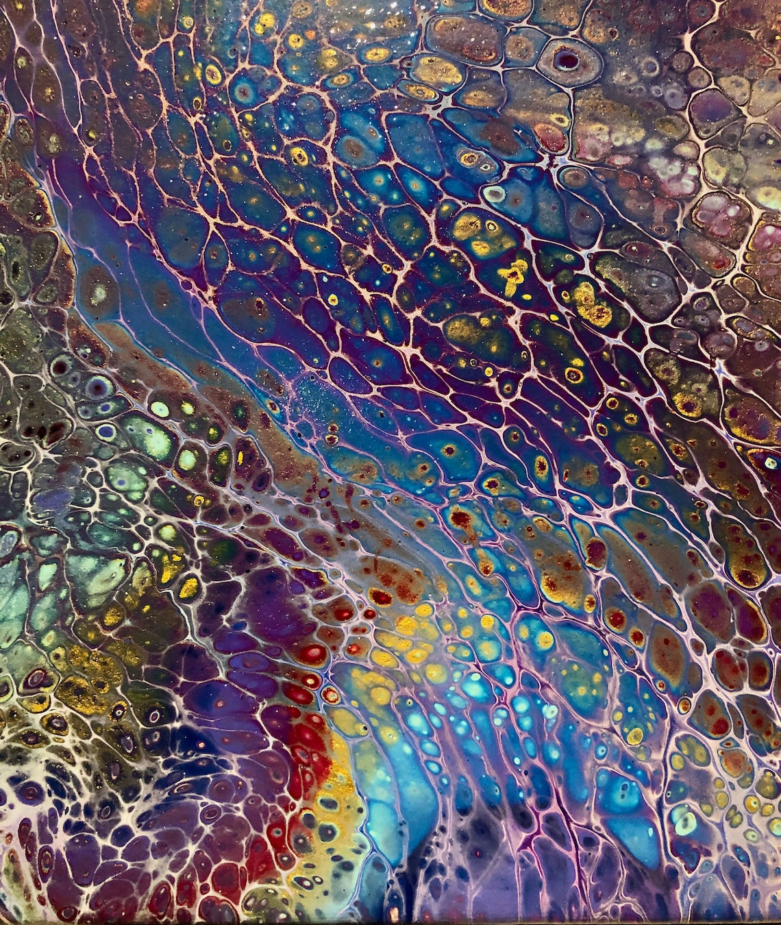 Wallpaper #9b753 Original Rainbow Oil Slick Acrylic Pour Painting on Etsy