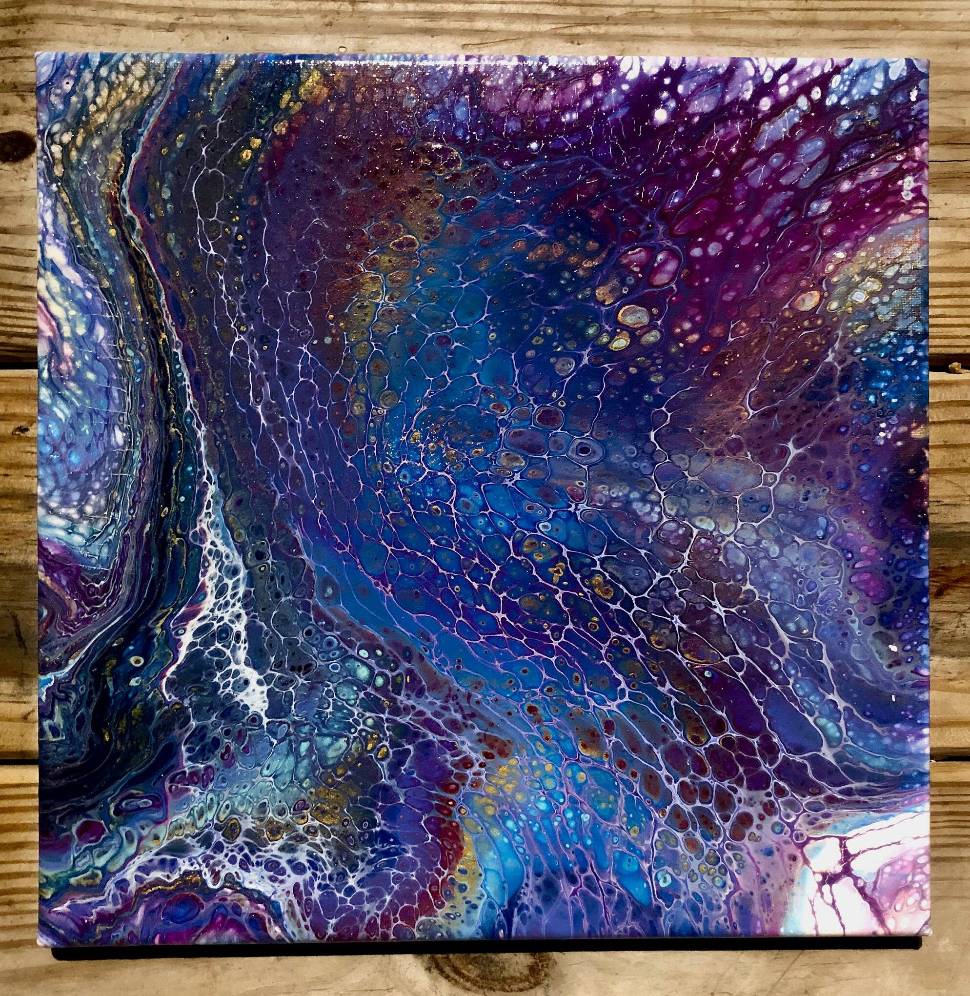 Wallpaper #9b753 Original Rainbow Oil Slick Acrylic Pour Painting on Etsy