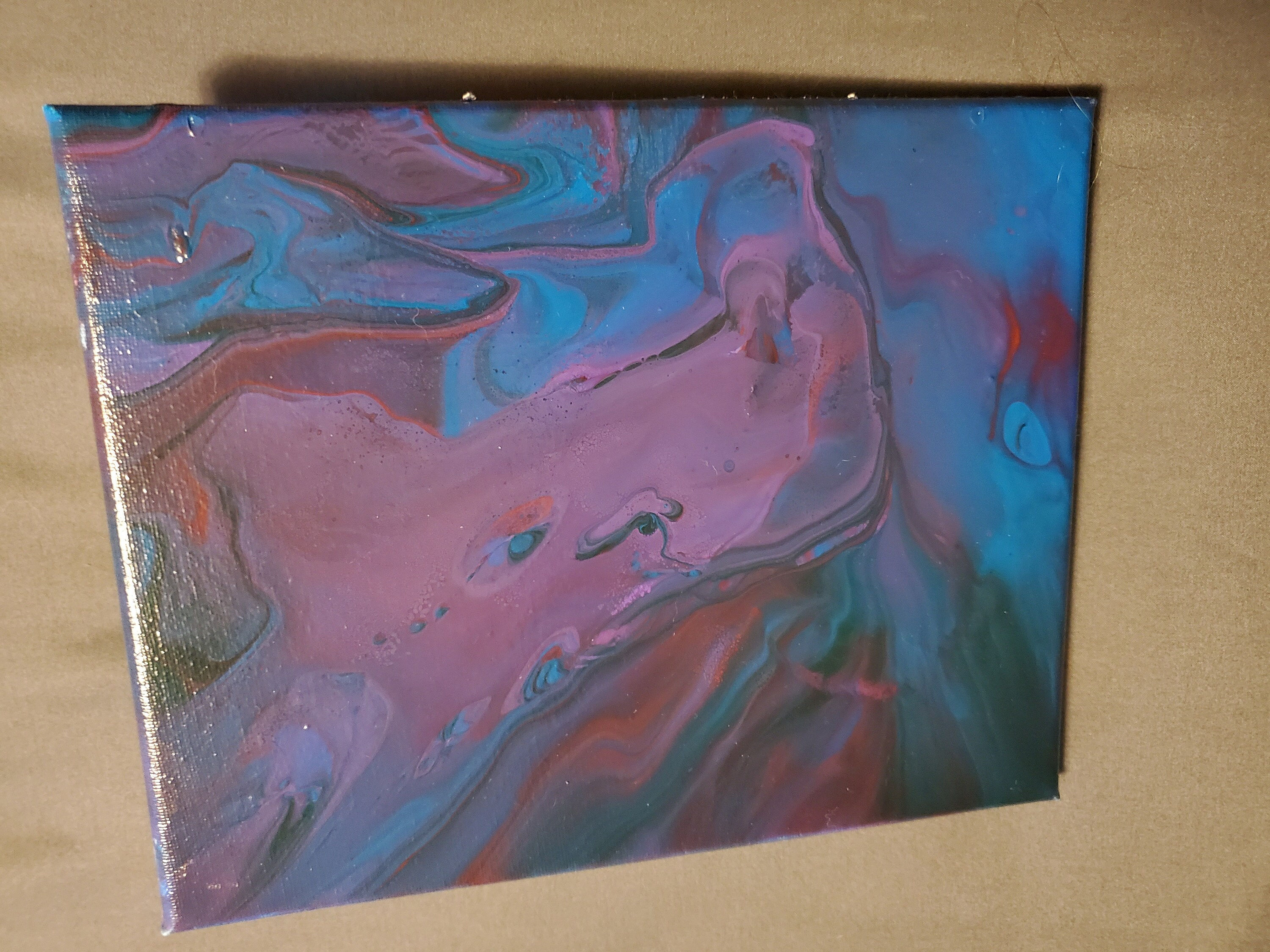 Wallpaper #9b753 Original Rainbow Oil Slick Acrylic Pour Painting on Etsy