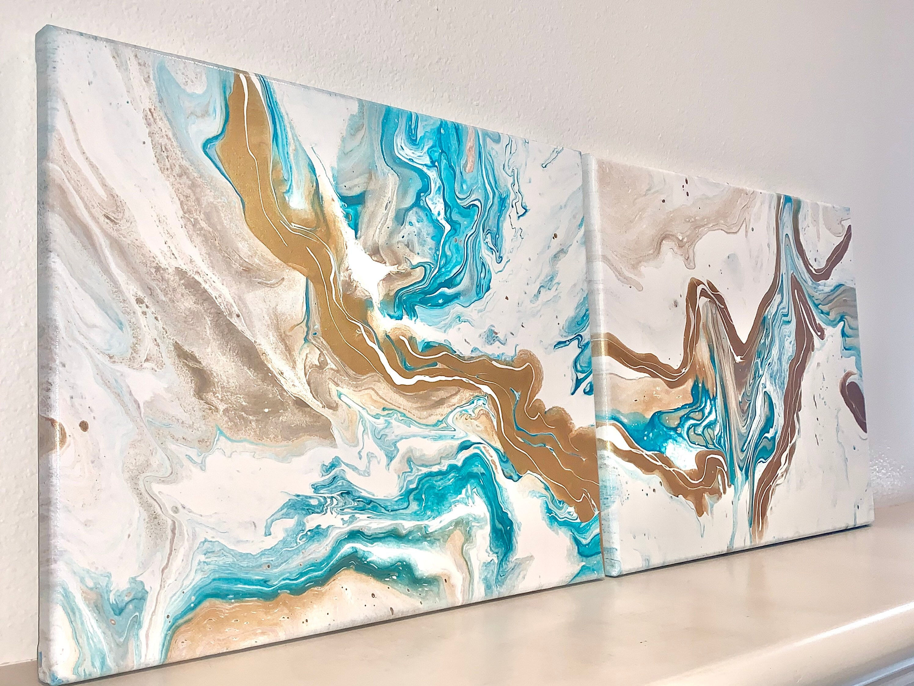 Wallpaper #jri8jJIBJvJKYCmEDtPW40 Original Abstract Fluid Acrylic Art Painting Diptych Set of Etsy