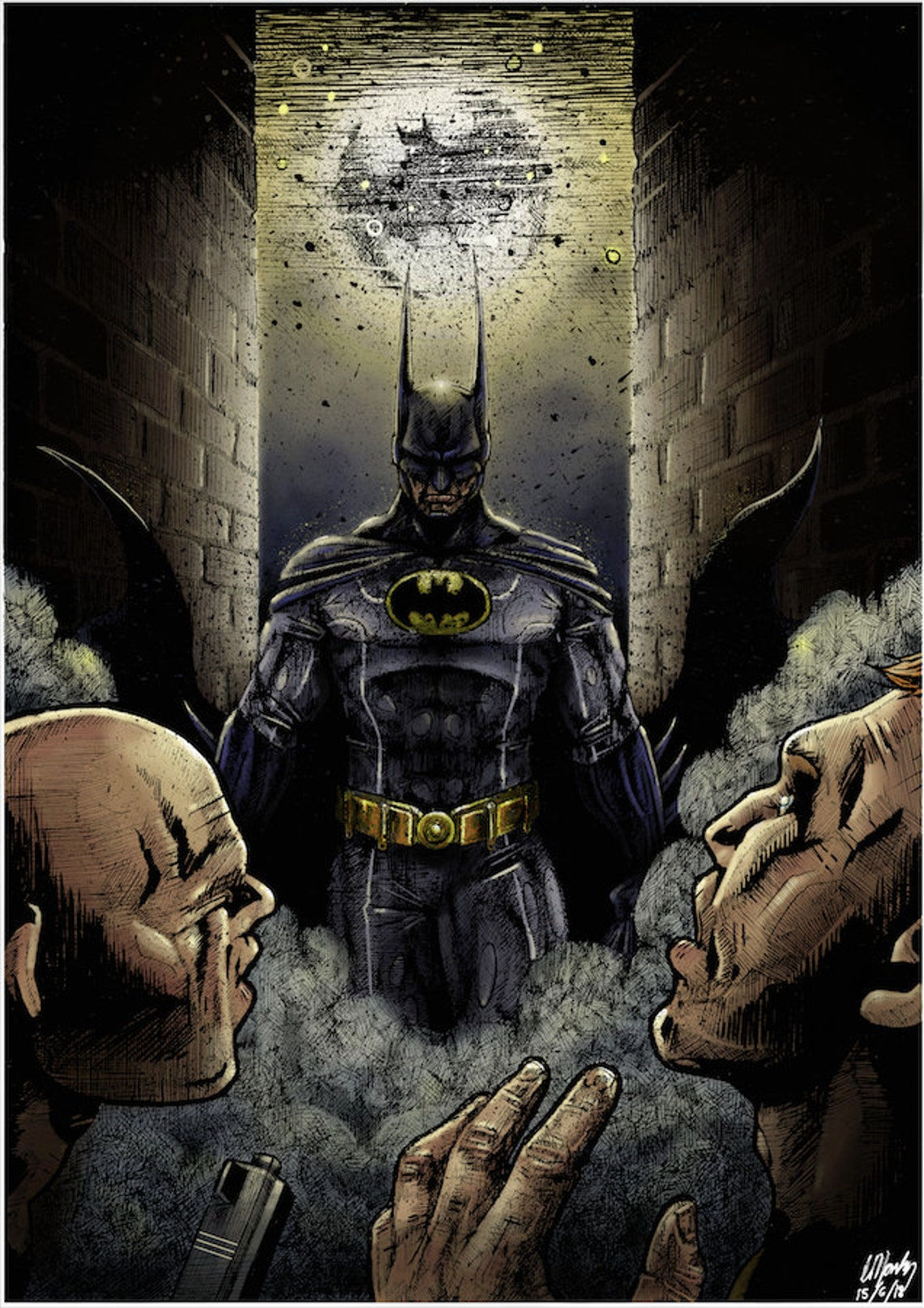 Wallpaper #4HTBz44B_8f4nGFaB3RC12 Prints Batman Alleyway Scene Full Colour Etsy