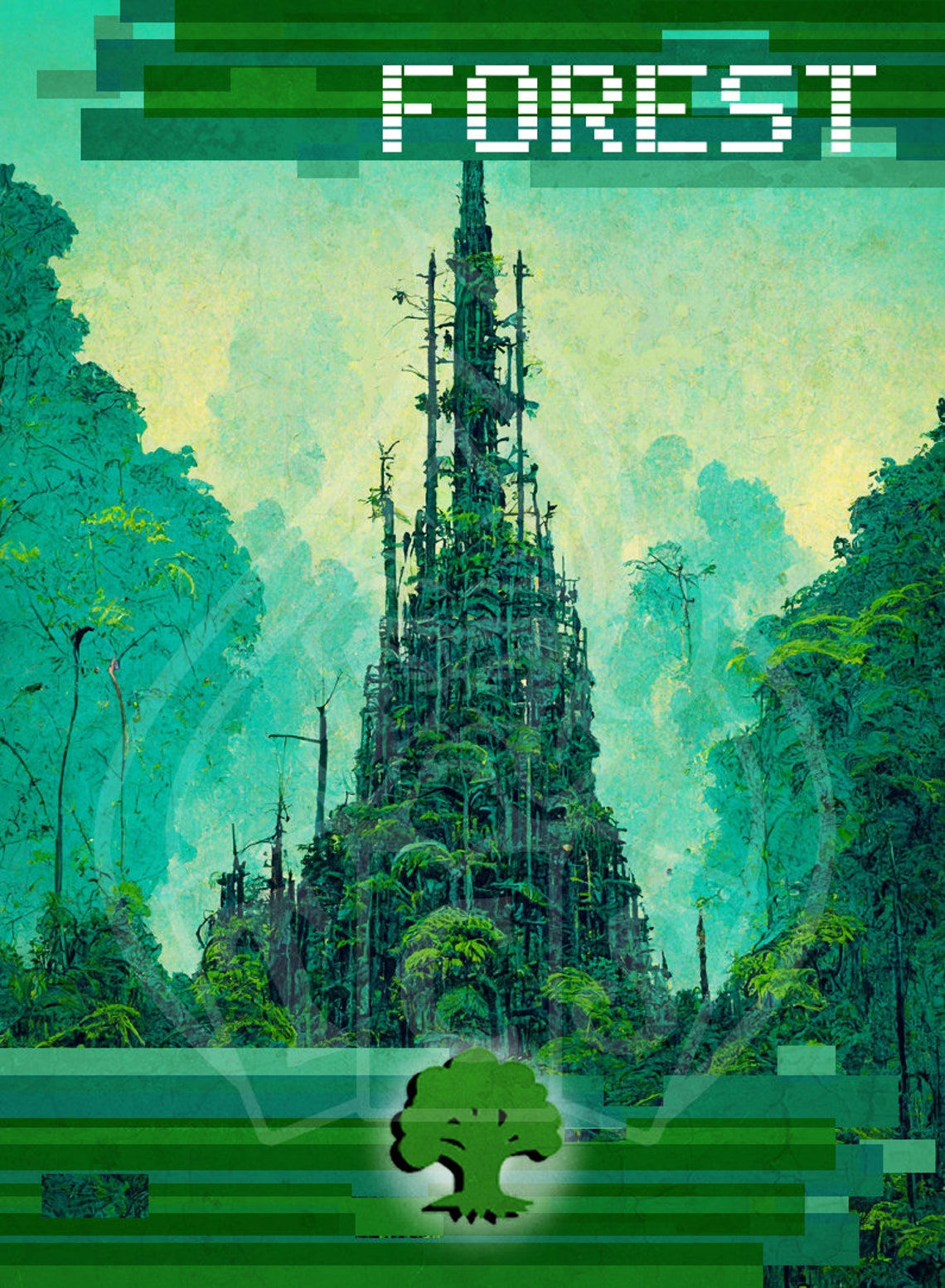 Wallpaper #dkWNj44B7YBJg1BVkp3G7 Cyberpunk Forest Set of 36 Etsy