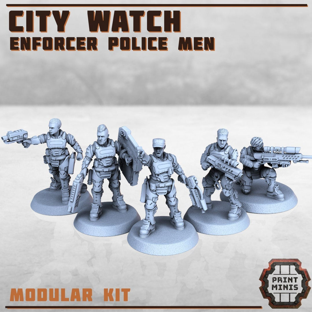 Wallpaper #28YOM5MBVgN6TXj6GHcq349 Enforcer Police Men Squad Cyberpunk Scifi 28mm Rpg Etsy