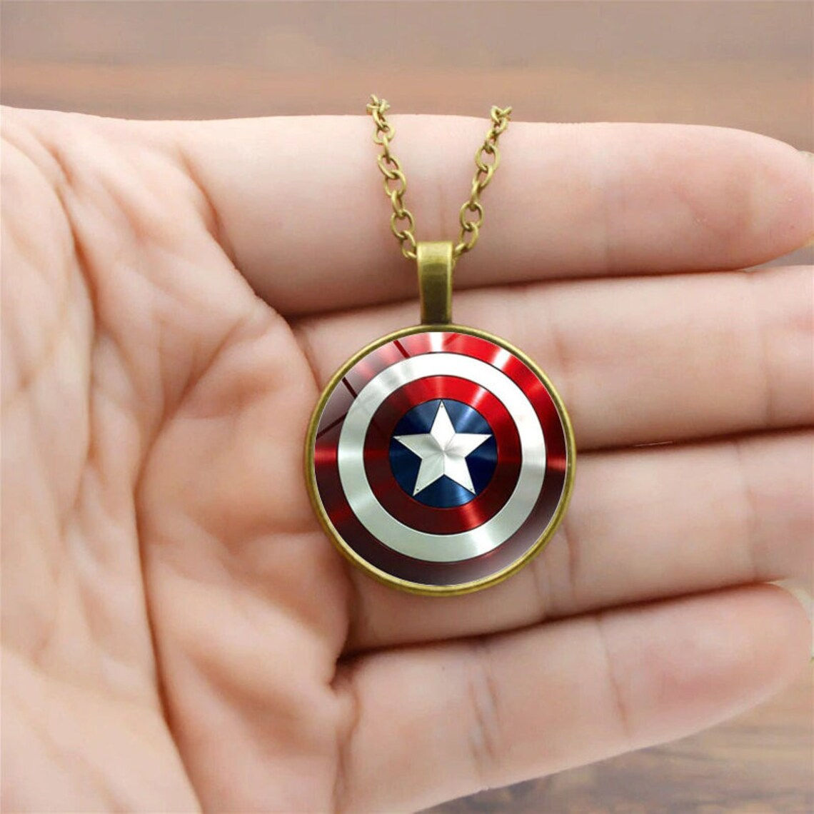 Wallpaper #R3OVhY4BFI5NbQksUR4W33 Captain America Vibranium Shield Marvel Superhero Pendant Etsy