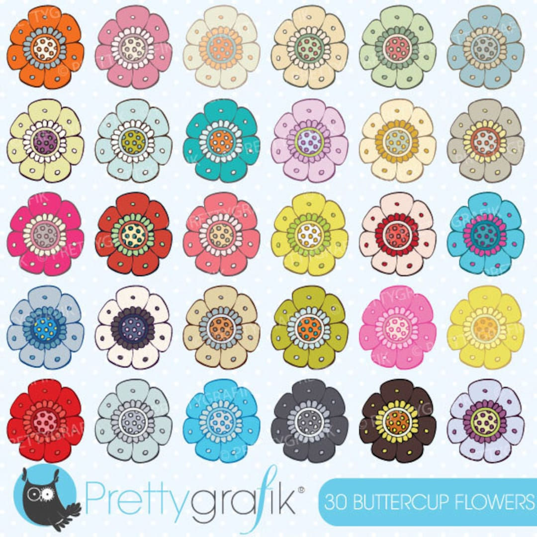 Wallpaper #_B38KpMBlOZrFDOk3MQL244 30 Flower Clipart Commercial Use Vector Graphics Digital Etsy