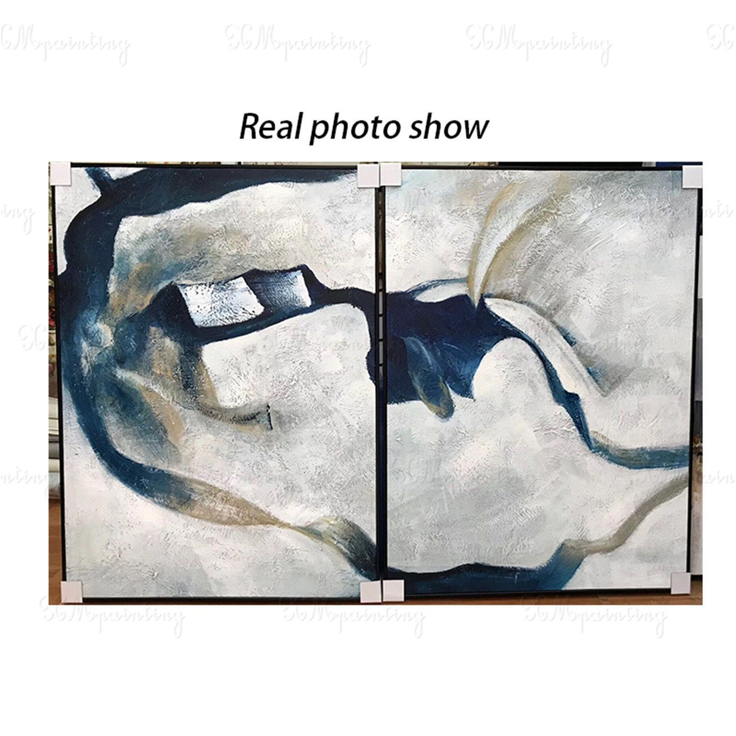 Wallpaper #FGfC_5IBSpphPi3-96QM444 2 Pieces Abstract Paintings on Canvas Wall Art Framed for Etsy