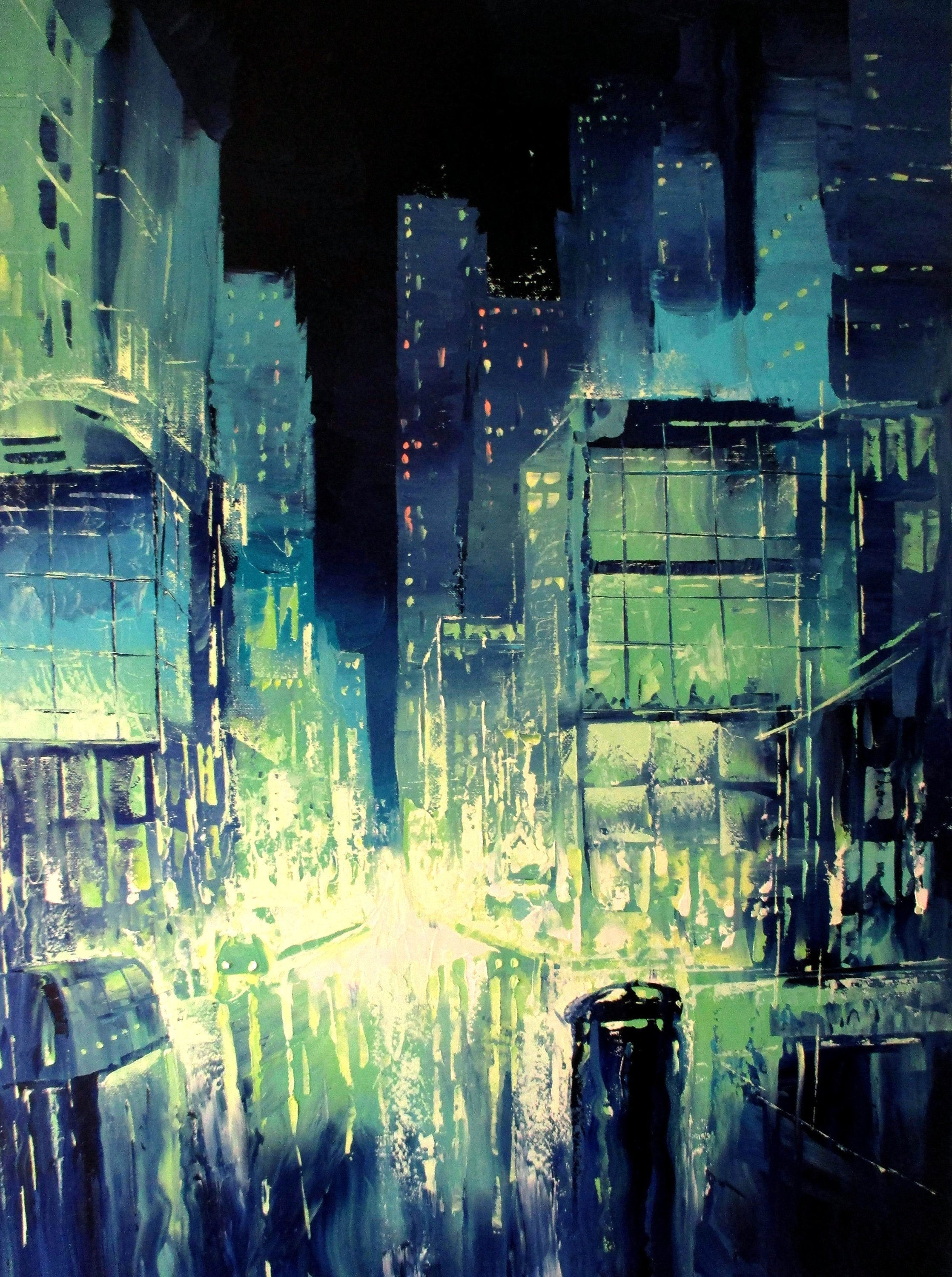 Wallpaper #PEXNk44B7YBJg1BVWp_h13 Cyberpunk Art Original Oil Painting on Canvas Art Vaporwave Etsy