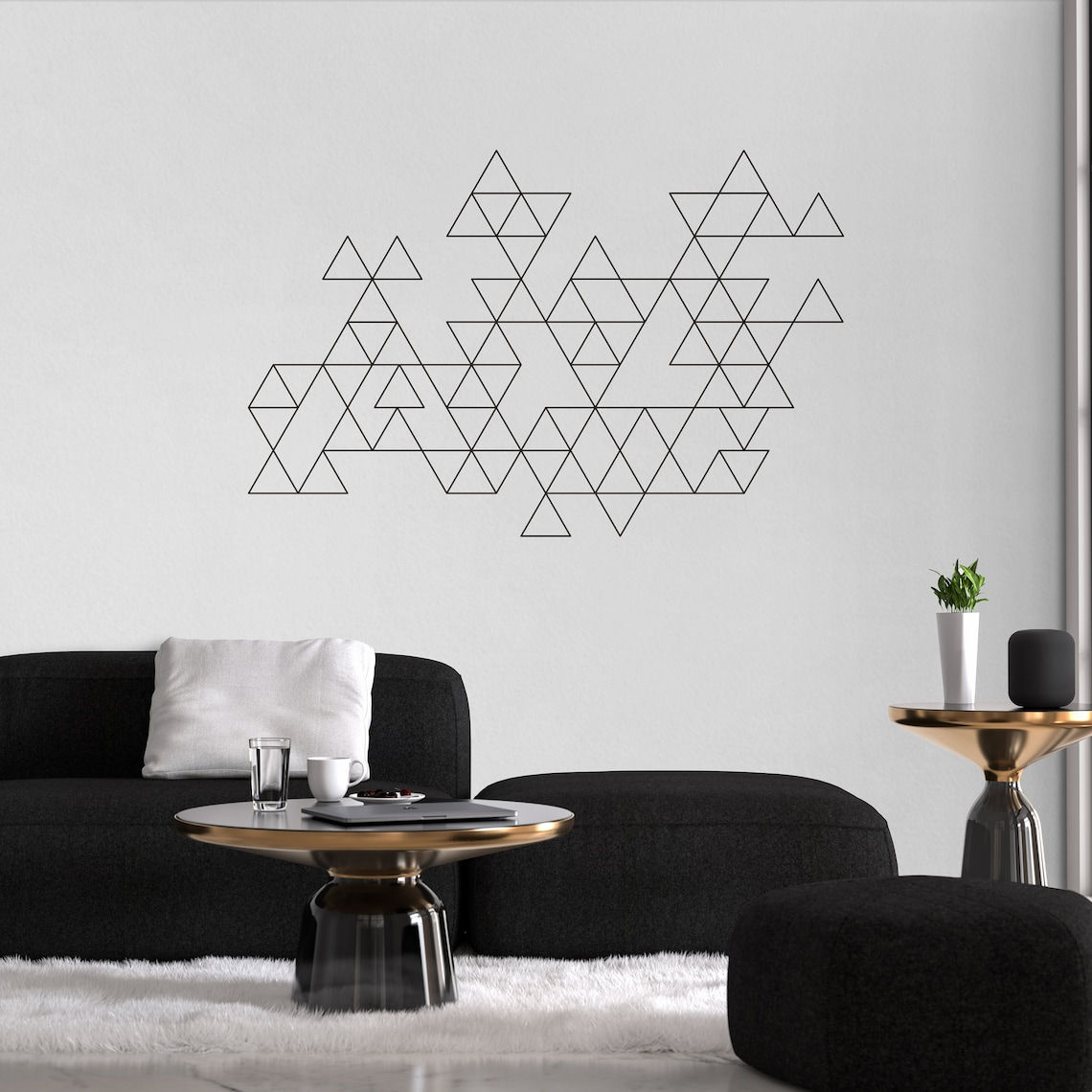 Wallpaper #a2flDJMBSpphPi3-ROG869 Geometric Wall Decal Triangles Wall Art Minimalist Art Etsy