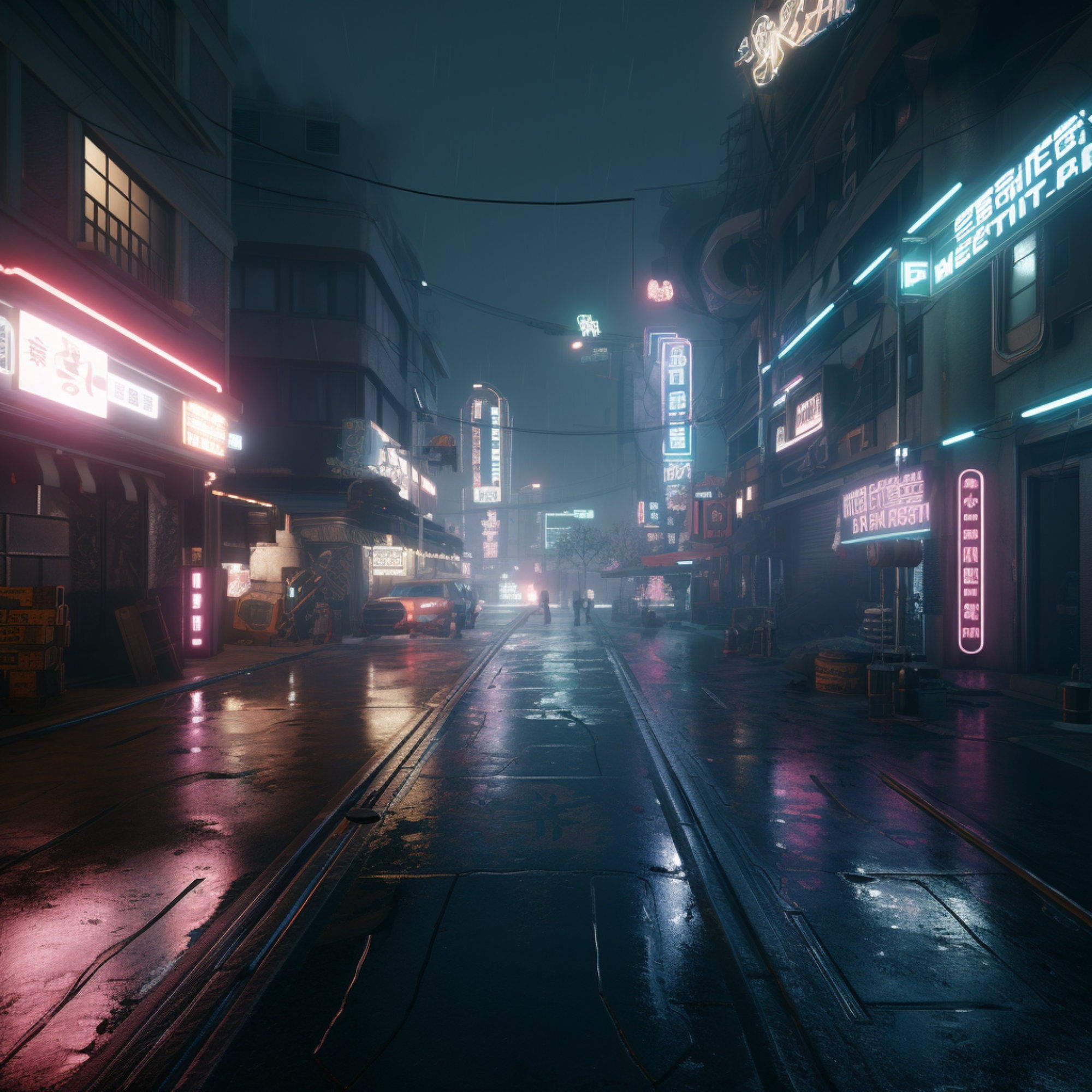 Wallpaper #0GgmGJMBSpphPi3-_xE1213 Cyberpunk Street Scene AI Art Etsy