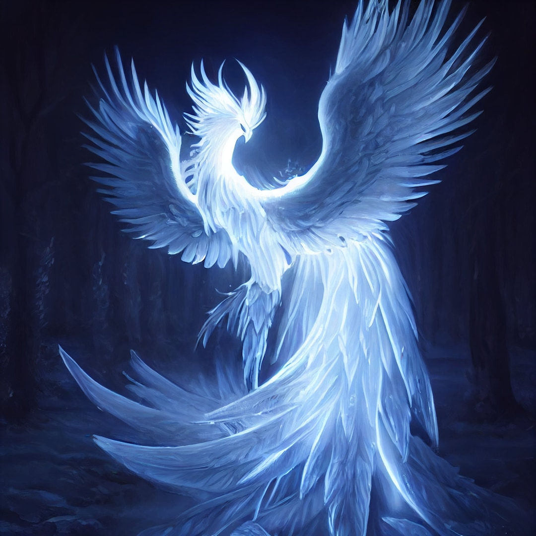 Wallpaper #2bc96 Image of a Majestic White Fire Phoenix on Craiyon