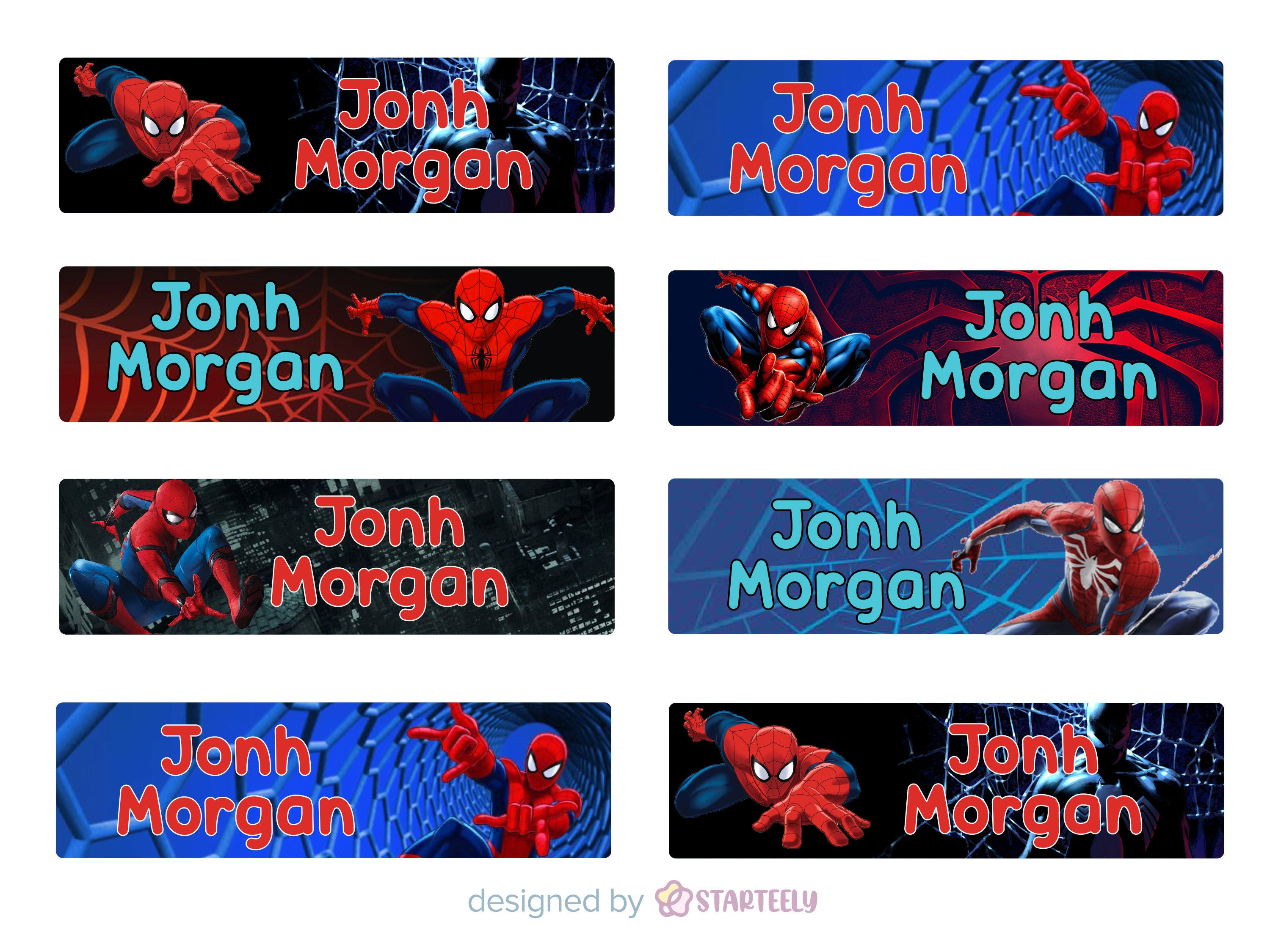 Wallpaper #zRliOo8BtGB6xQ78d6xI0 128 Name Labels School Spider Man Label Waterproof Label Etsy