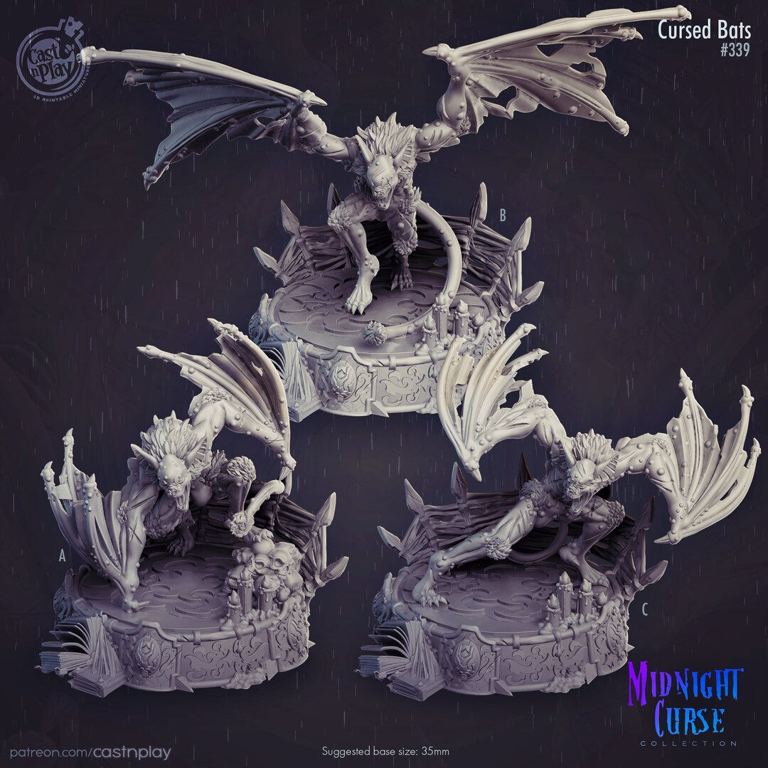 Wallpaper #qRnEHY8BtGB6xQ78t3c550 Cursed Bats Dd Pathfinder Fantasy 3D Printed Resin Miniature Etsy