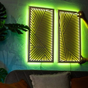 Wallpaper #U7gq25IBJvJKYCmEGfWT461 Light Up Geometric Wall Art Etsy