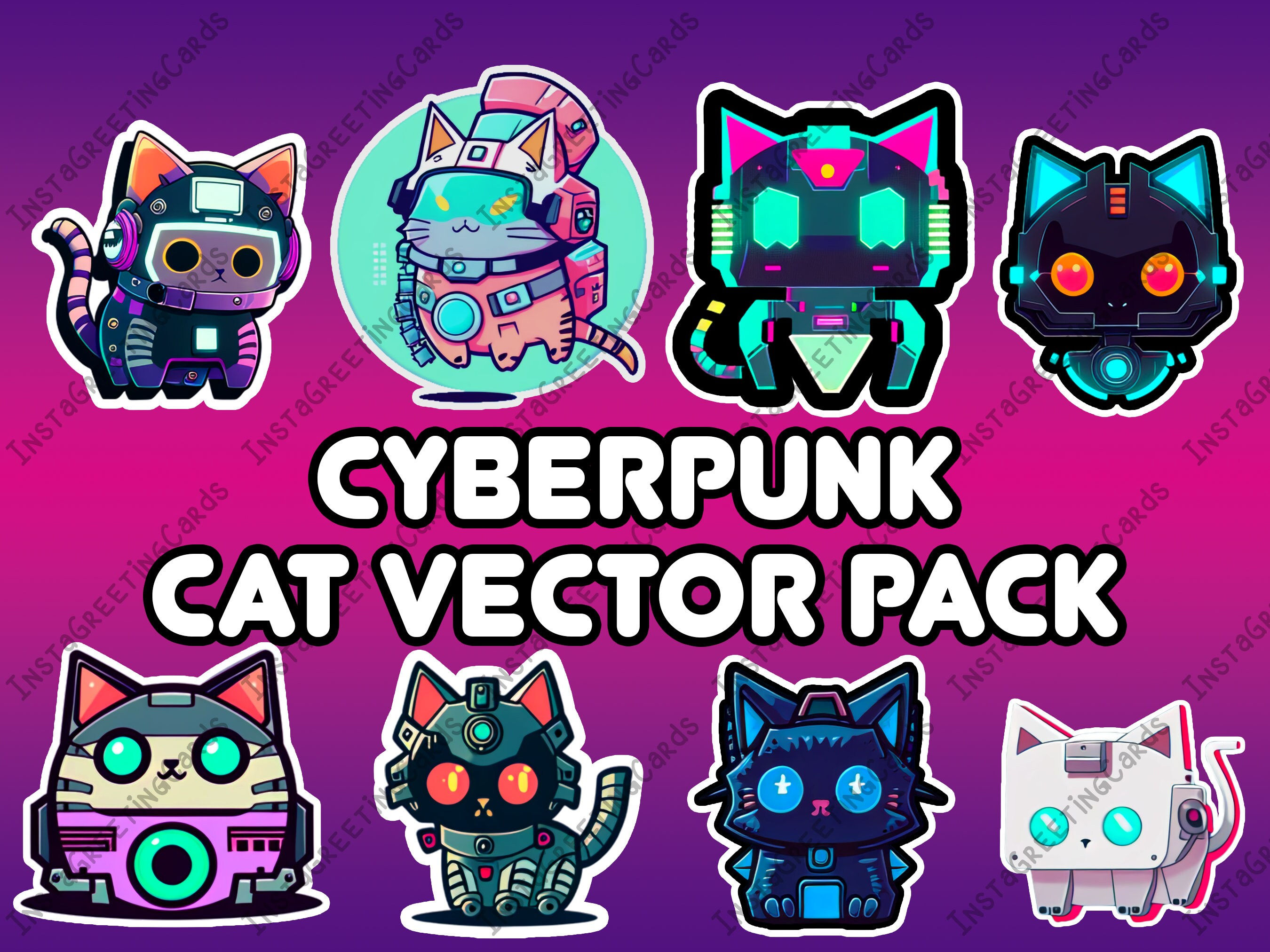 Wallpaper #F6UfMpMB0vj5YdARvNNx135 Cyberpunk Cat Vector Pack Cyberpunk Kittens Cyberpunk Art Cat Svg