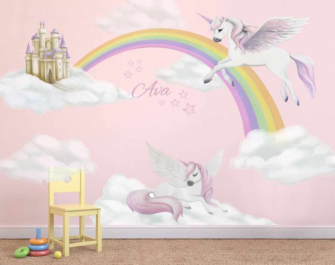 Wallpaper #zWc47JIBSpphPi3-gFEE79 Unicorn Wall Decal Unicorn Decals Unicorn Wall Stickers Etsy Uk