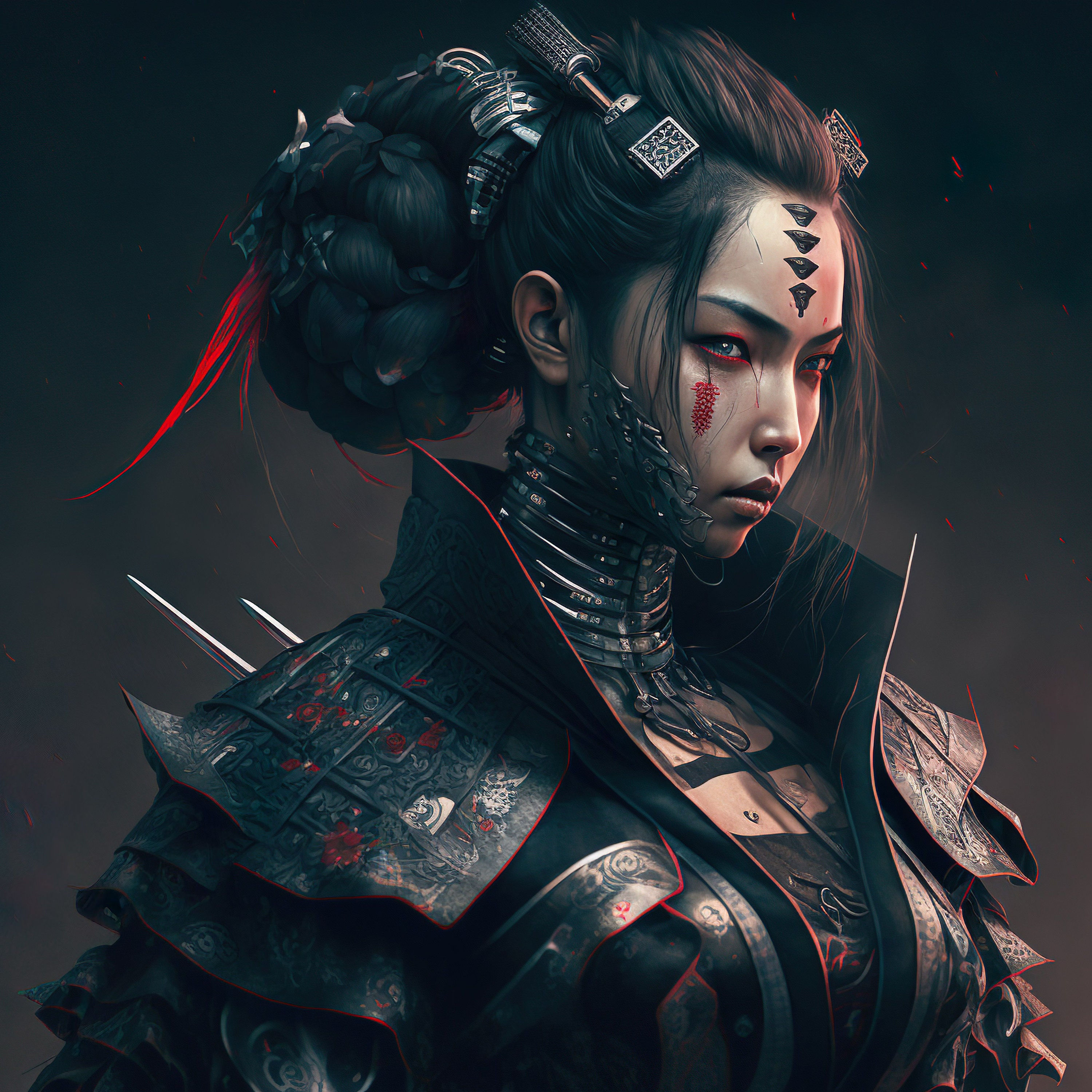 Wallpaper #lGiXF5MBSpphPi3-bA_J57 Japanese Cyberpunk Samurai Woman Poster Etsy Australia