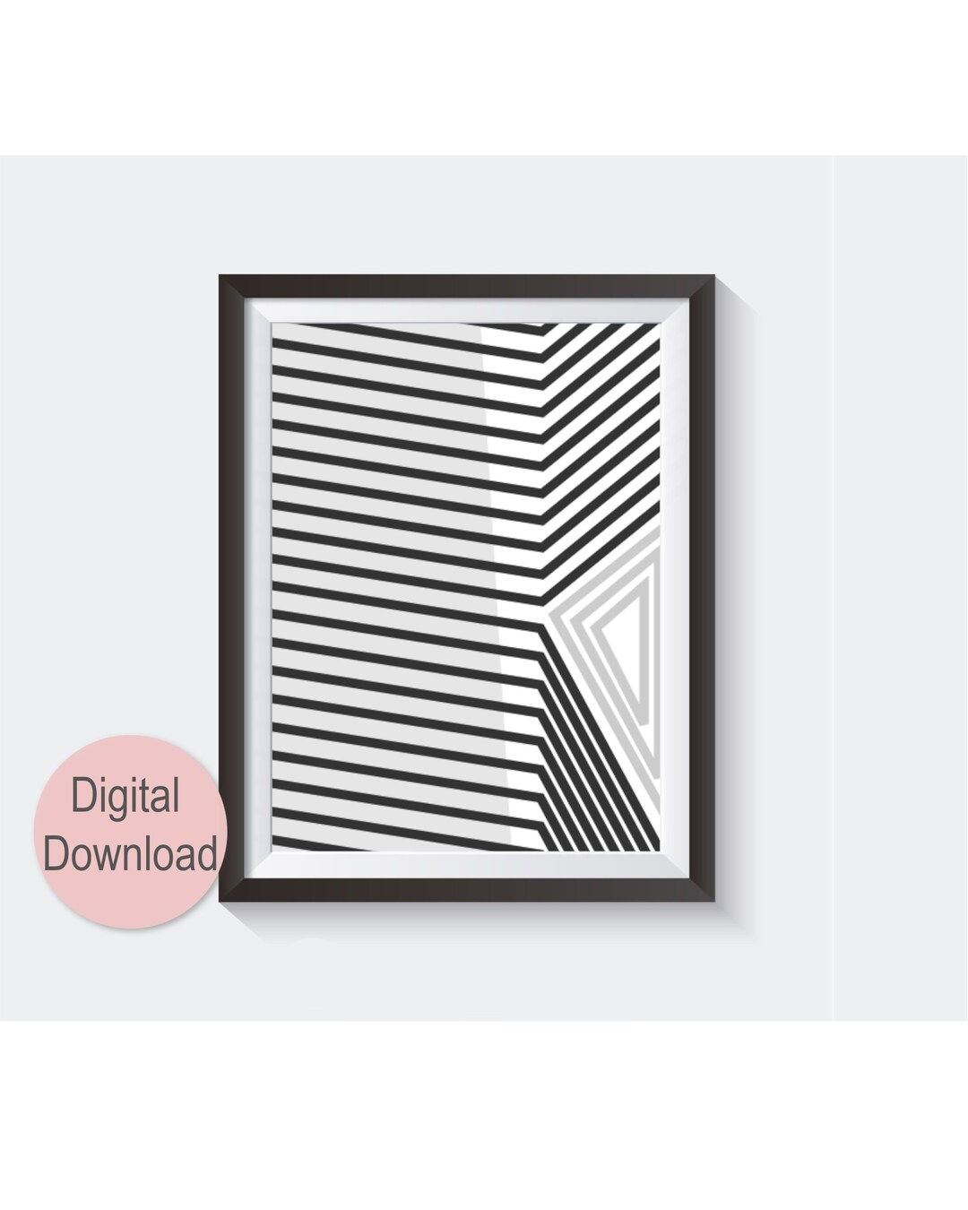 Wallpaper #a2flDJMBSpphPi3-ROG8119 Mid Century Modern Triangle Wall Art Abstract Black White and Etsy