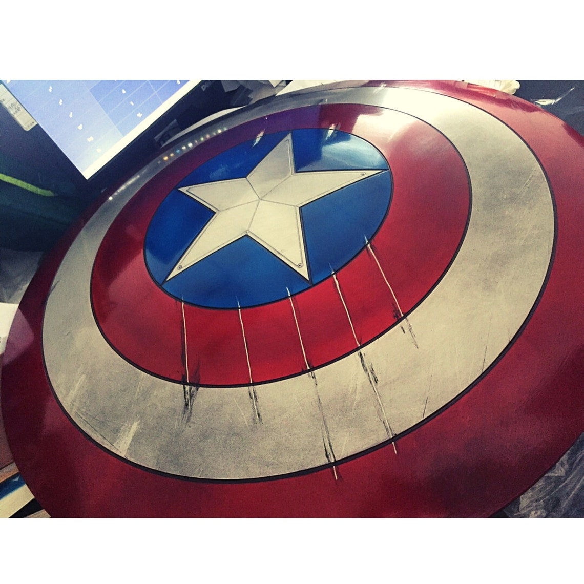 Wallpaper #IxVruo4BmMigT4UnPVYZ18 Captain Americas Shield Metal 11 MCU Captain America Etsy