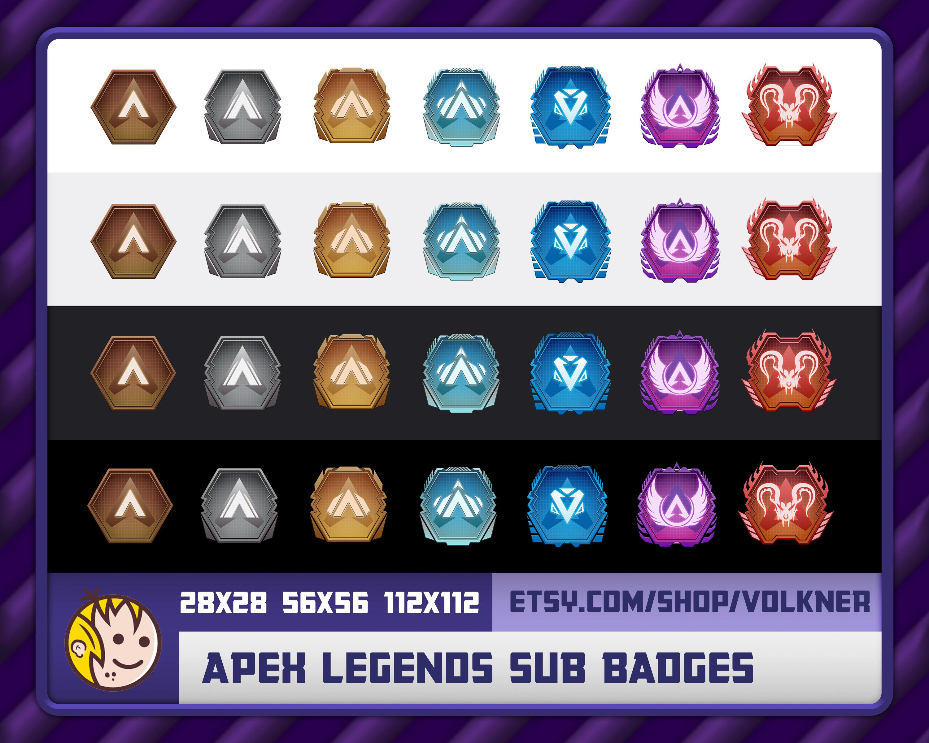 Wallpaper #YploP5MBUcASHT6n28yD213 Insignias Secundarias De Twitch Apex Legends Insignias De Subbit De 7