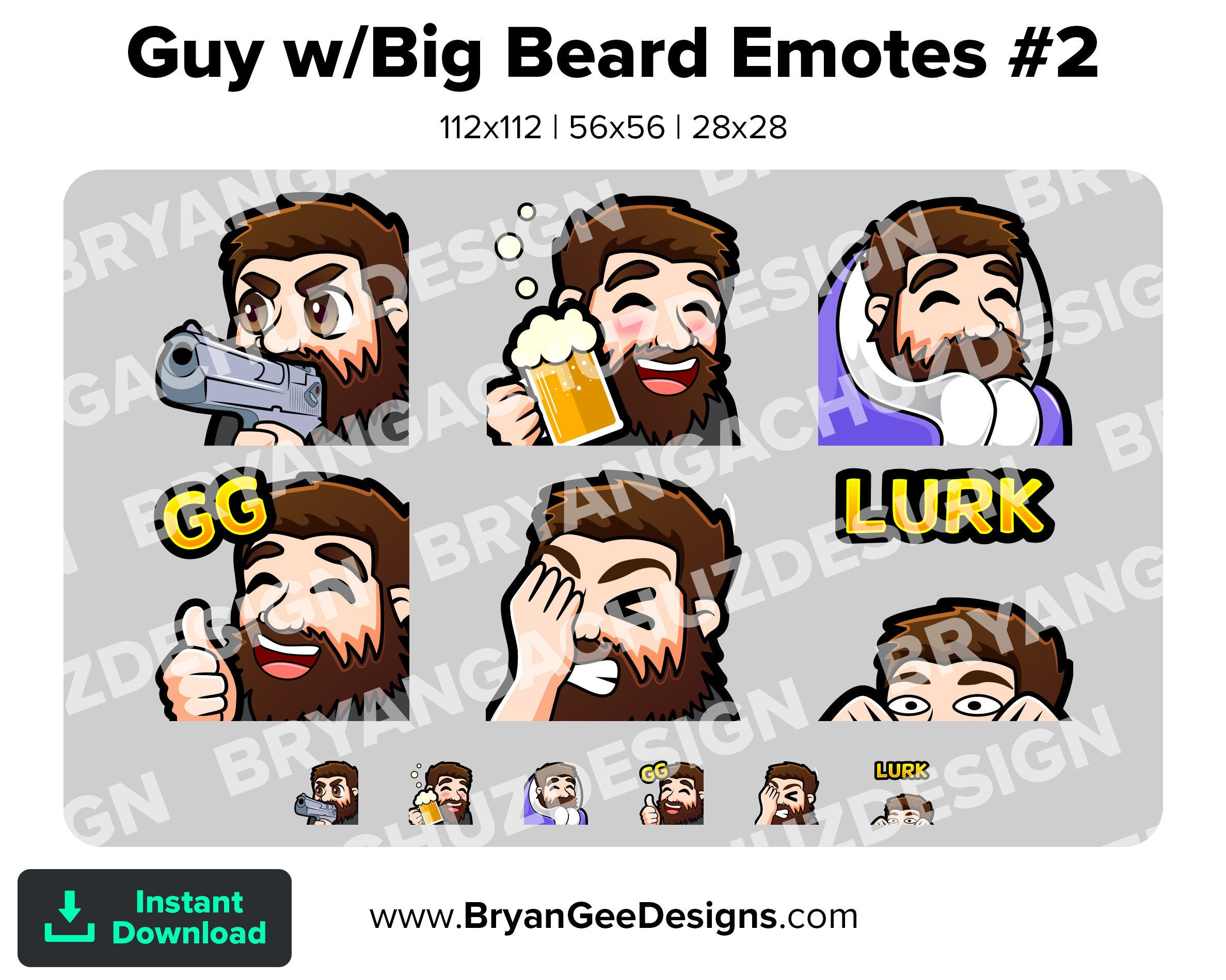 Wallpaper #wjETNpMB5zzyi_yYflje303 Brown Hair Guy with Big Beard Gun Cheers Cozy Gg Facepalm Lurk Etsy