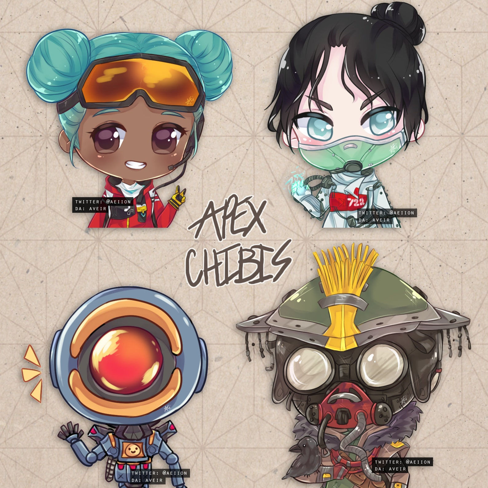 Wallpaper #oUL-PJMBOBpx0NhmEcKU5 Apex Legends Chibi Emote Pack Wraith Lifeline Bloodhound Etsy