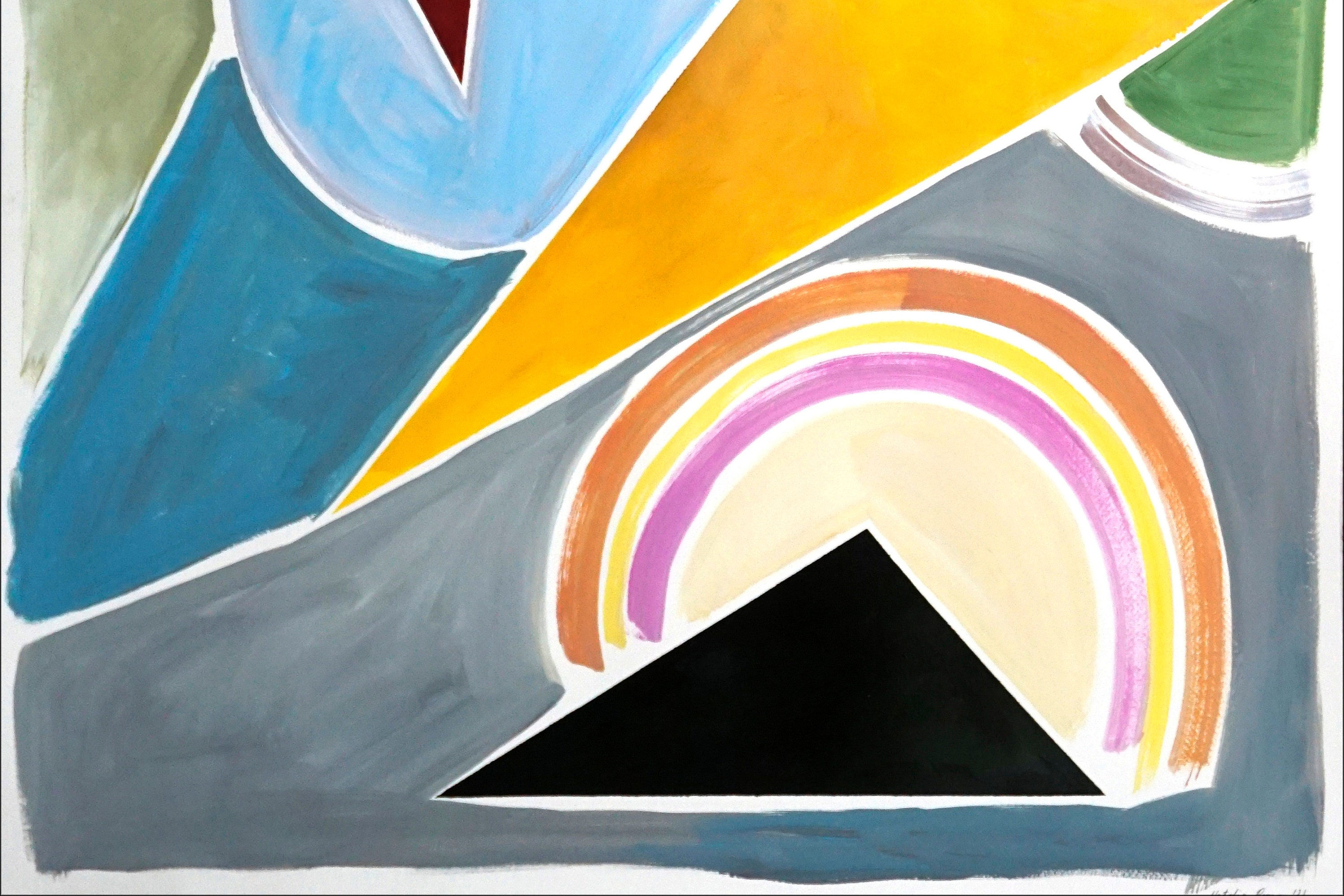 Wallpaper #6mcM8ZIBSpphPi3-jmn8151 Pastel Constructivist Triangles Acrylic Painting on Paper 2021