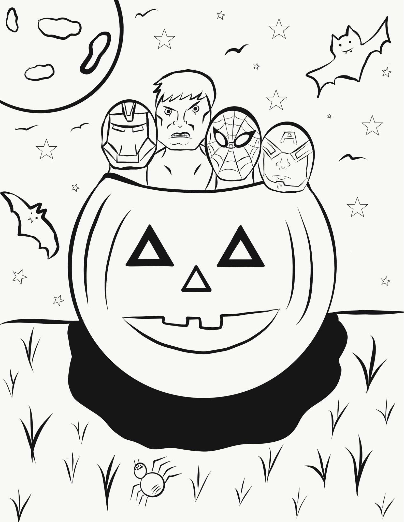 Wallpaper #kjEGNpMB5zzyi_yYplhx149 Halloween Avengers Coloring Page Printable Artwork Pdf Any Etsy