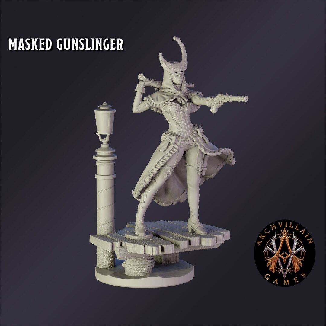 Wallpaper #LVhYNJMBzN9vxX346Tzm13 Masked Gunslinger Premium Tabletop Game Miniature from Etsy