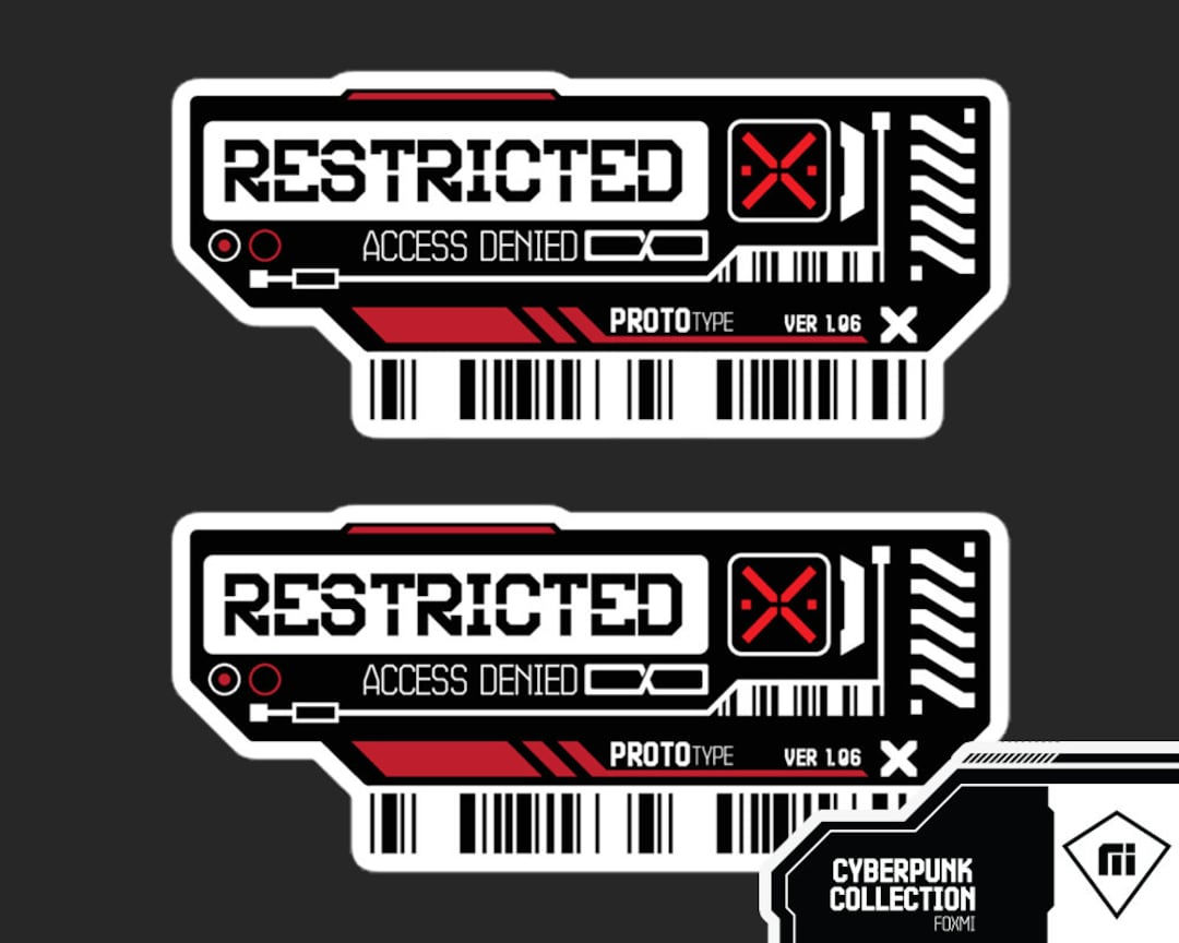 Wallpaper #RjtRcZcBSWmA-tzpLZBc31 Restricted Cyberpunk Stickers Set of 2 Multiple Sizes Hi Tech Decal