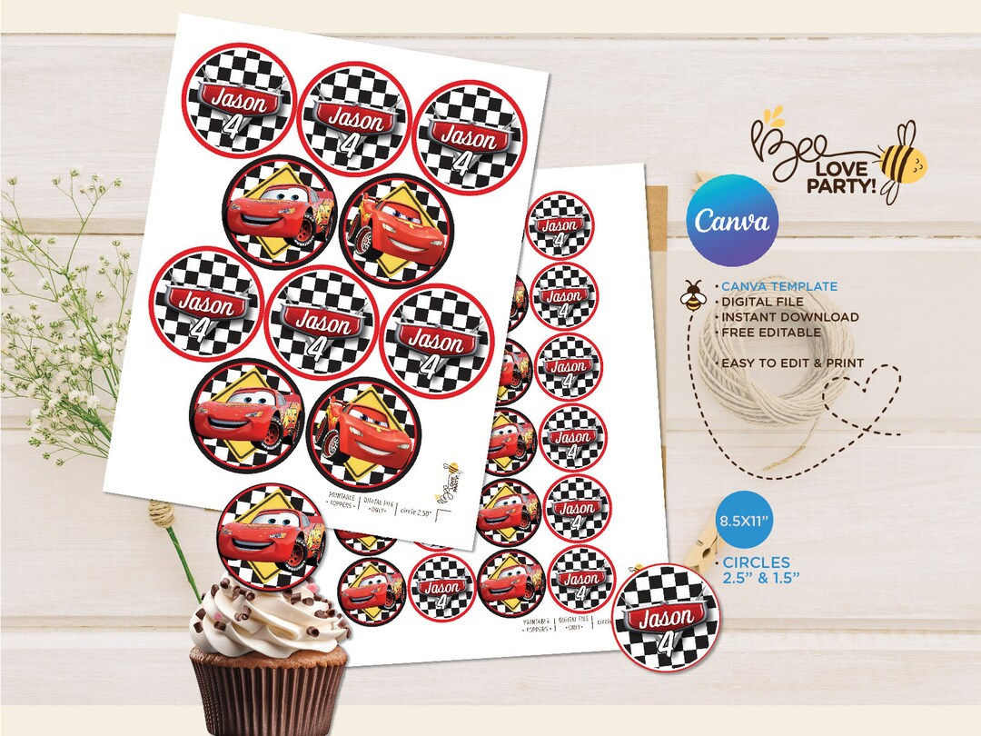 Wallpaper #02c67 Race Cupcake Topper Racecar Toppers Race Toppers Car Etsy