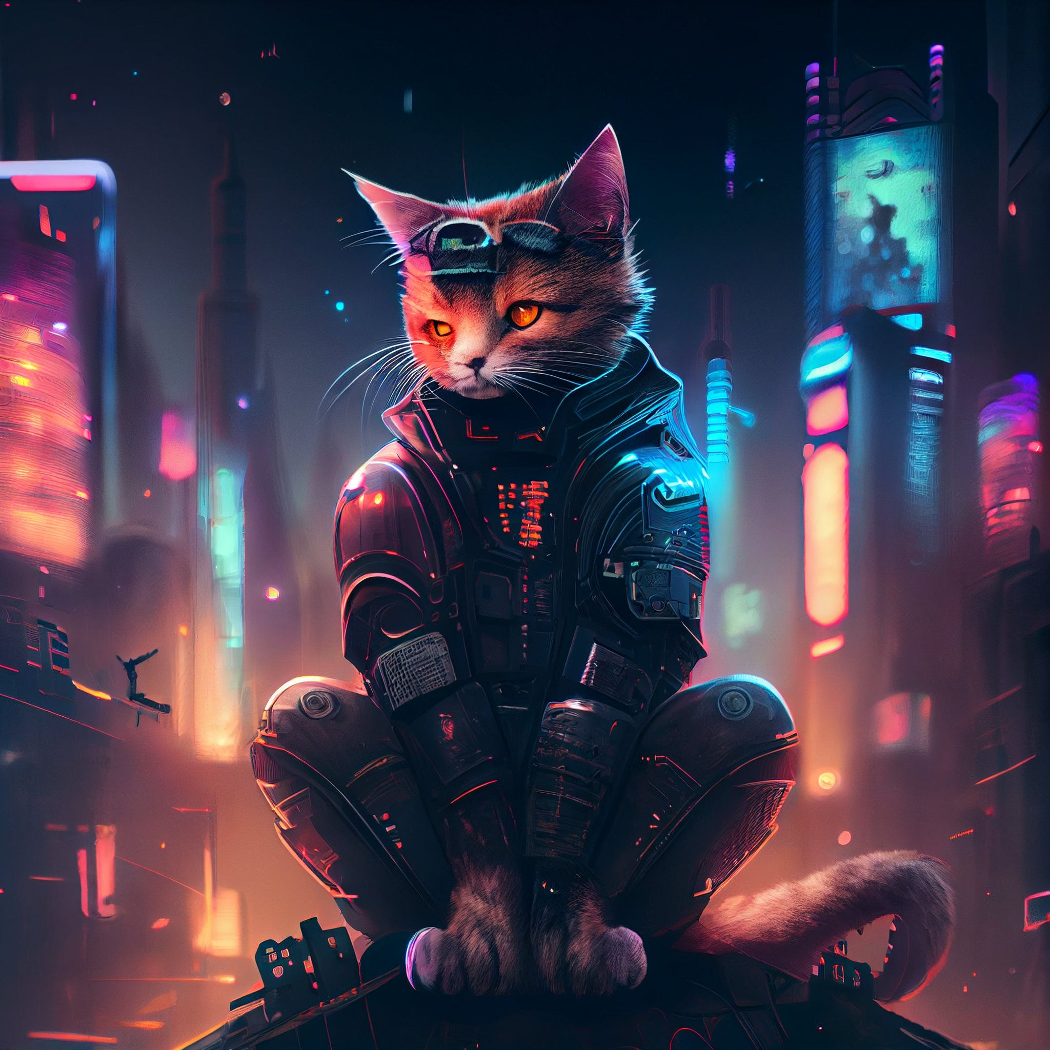 Wallpaper #F6UfMpMB0vj5YdARvNNx183 Cyberpunk Cat AI Generated Art Cyberpunk Theme Etsy Uk