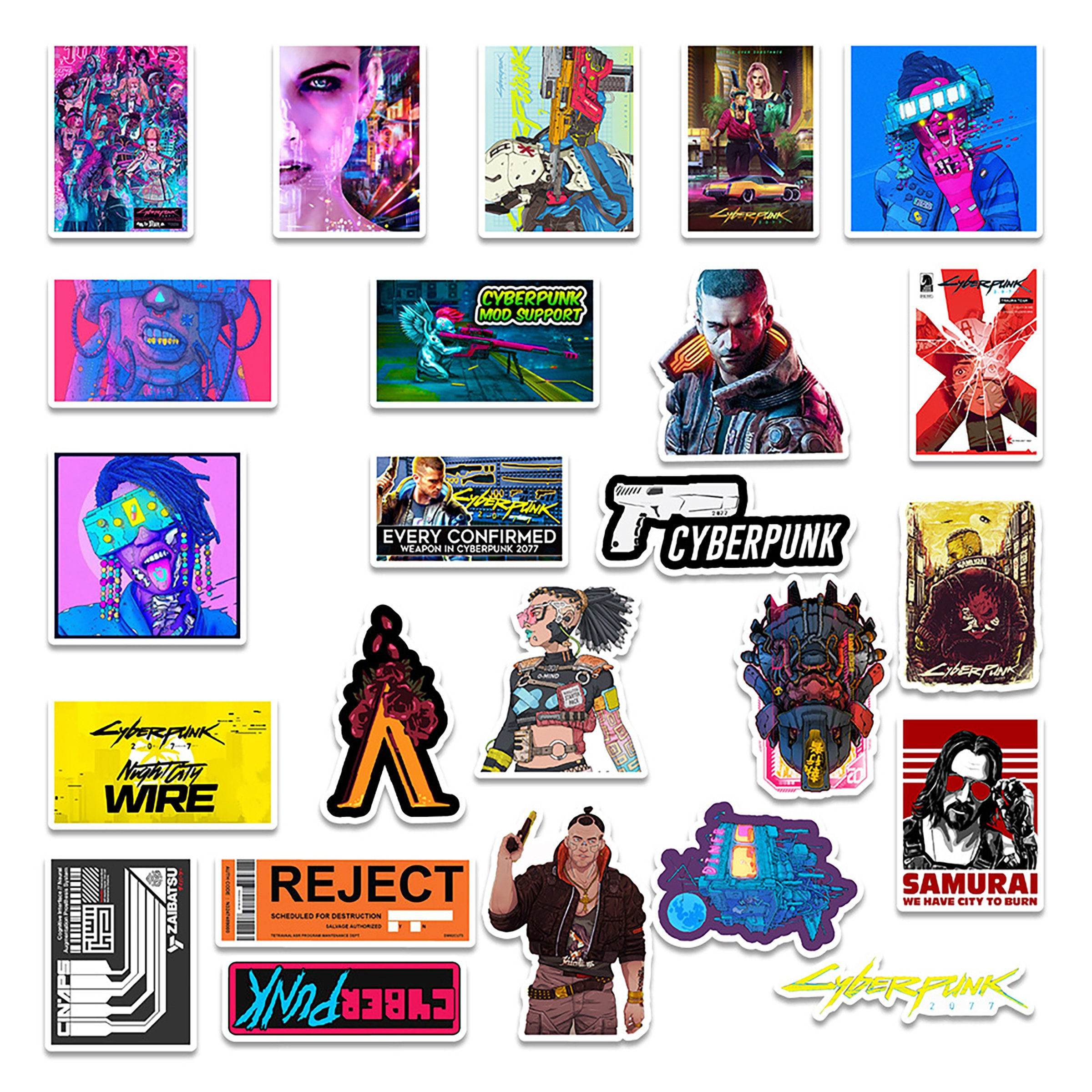 Wallpaper #tH0H8o4Bnwiau_P6-woB0 50pcs Cyberpunk 2077 Stickers Ver 30 Pcps4xbox Etsy