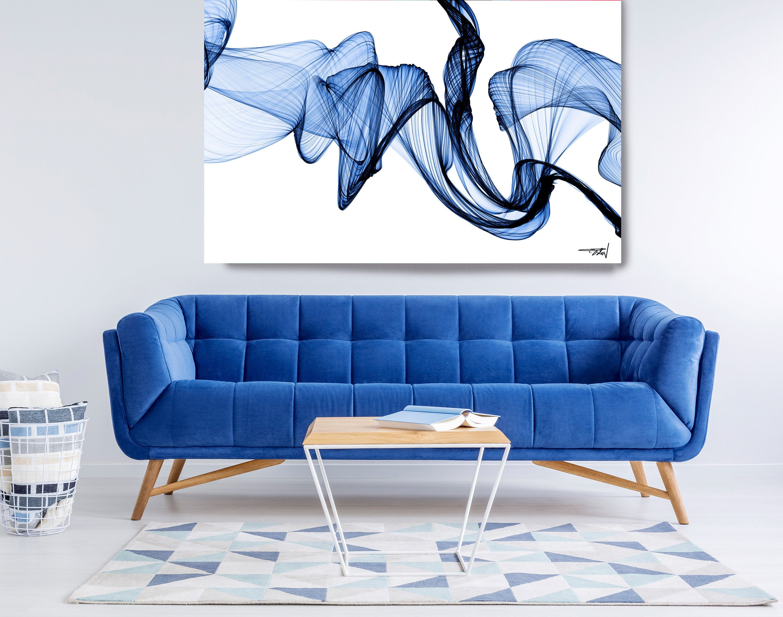 Wallpaper #4598c Original Painting Blue Abstract Art Abstract Blue Painting Etsy Uk