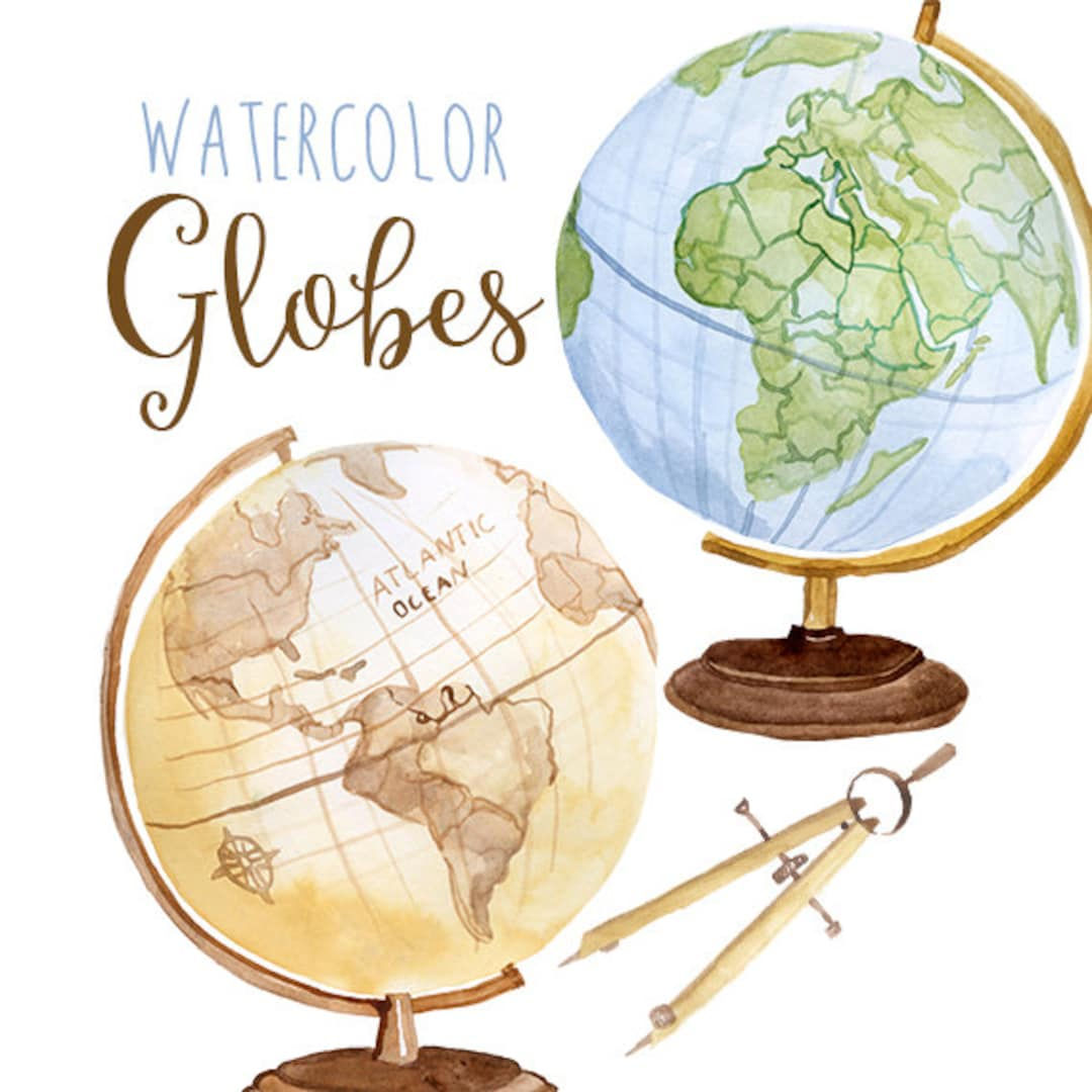 Wallpaper #BGcT6pIBSpphPi3-TUVE117 Watercolor Globes Globe Clip Art Planet Educational Clip Etsy
