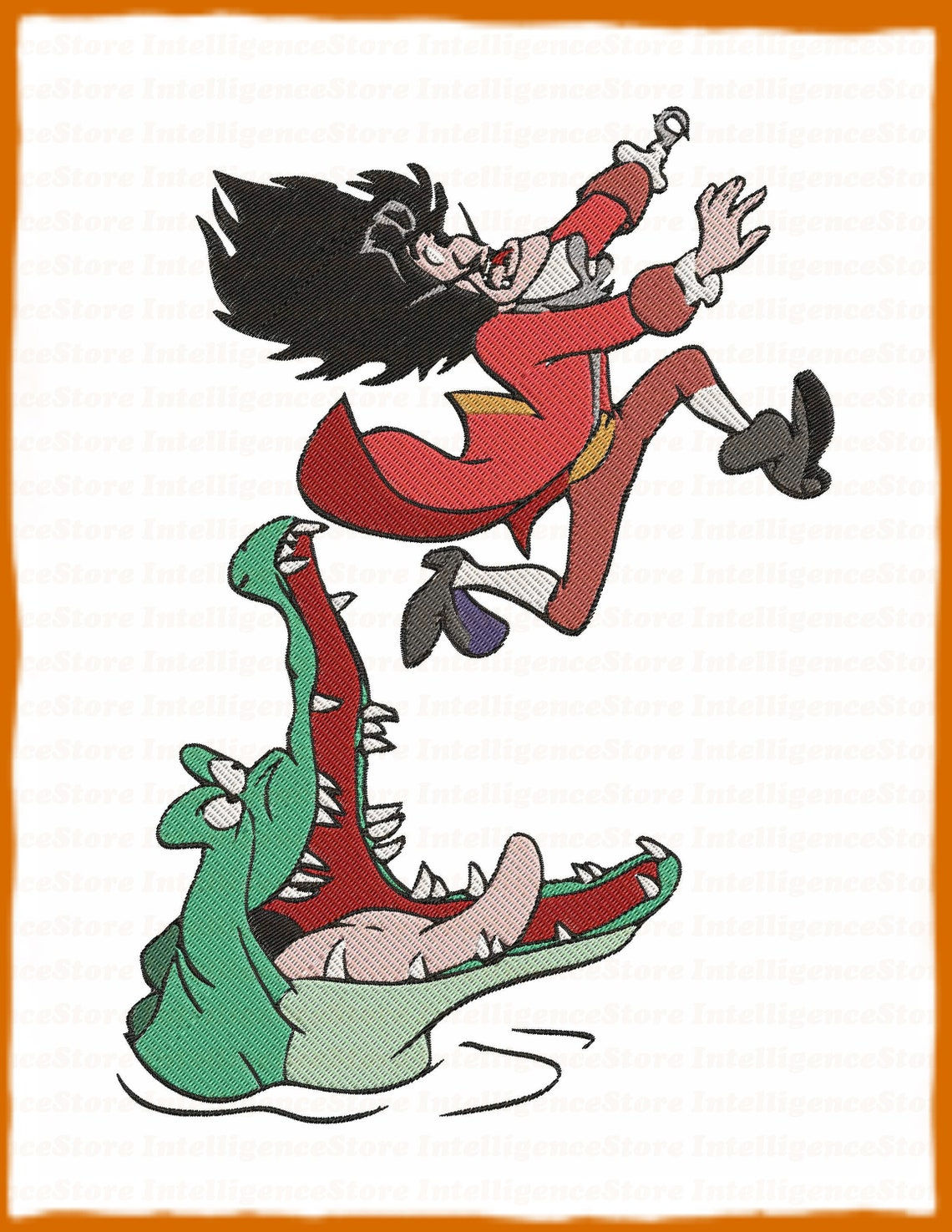 Wallpaper #zDG2NZMB5zzyi_yYm1d140 Captain Hook with Crocodile Peter Pan Filled Embroidery Design 2