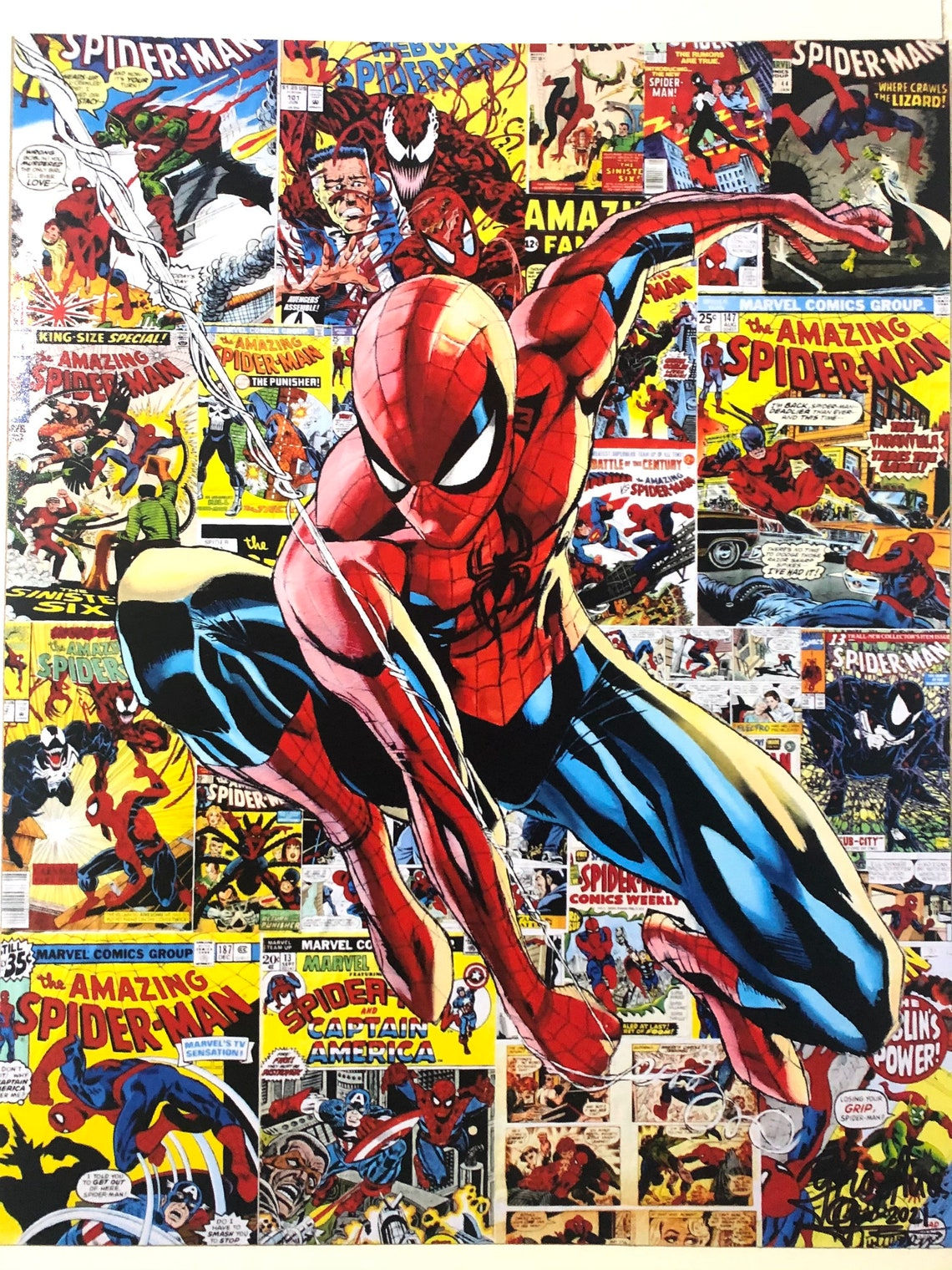 Wallpaper #Y33a8I4Bnwiau_P6aQfd1 Spider Man Collage 11x14 Inch Print Etsy