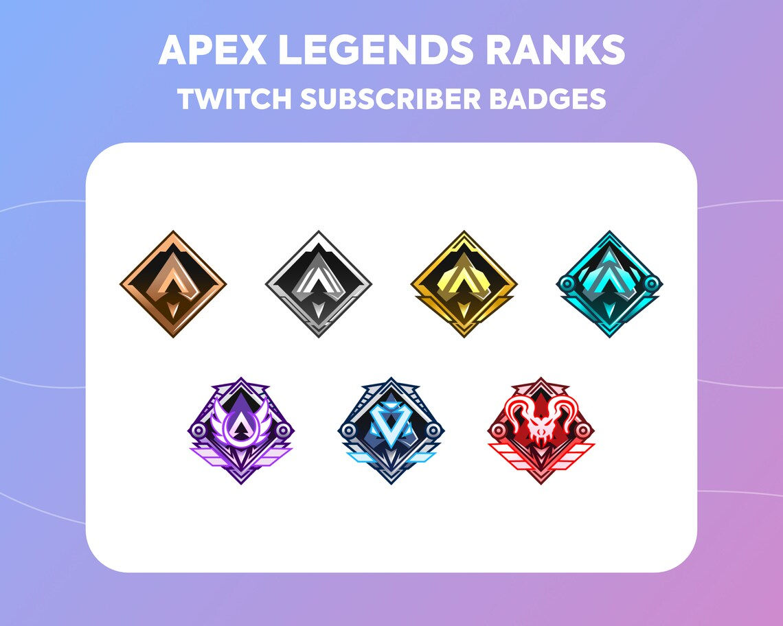 Wallpaper #VRndOI8BtGB6xQ78cqno40 Twitch Sub Badges Cheer Bit Badges Apex Legends Ranks Etsy