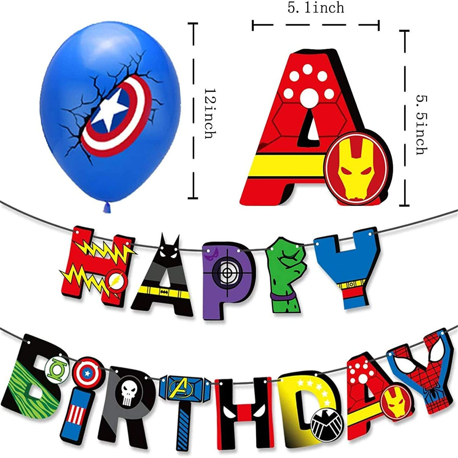 Wallpaper #0DG3NZMB5zzyi_yY0lfv163 Superhero Avengers Happy Birthday 39 PC Party Kit W Balloons Etsy