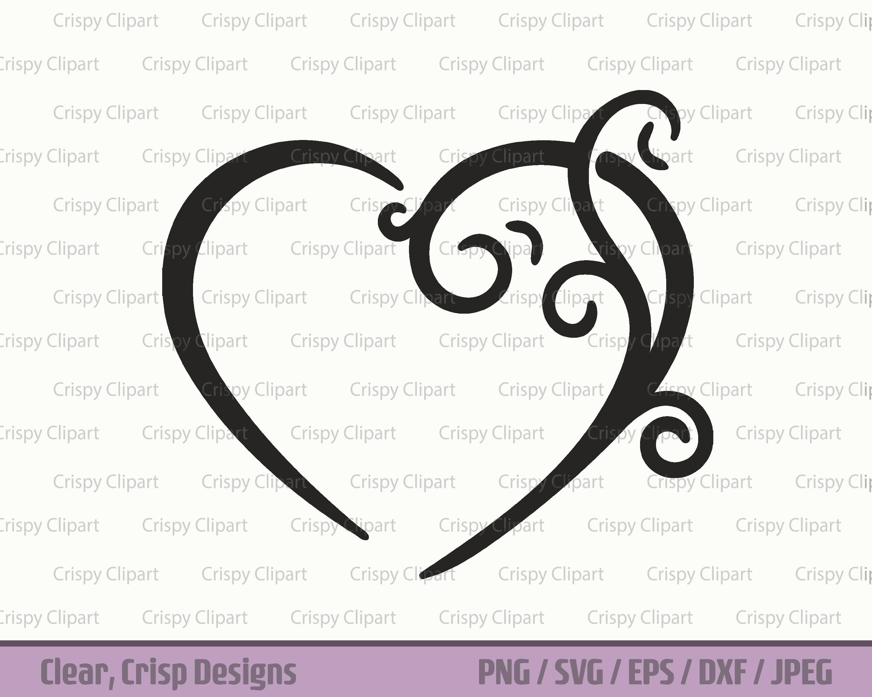 Wallpaper #12eRAJMBSpphPi3-GKYv51 Flourish Heart Silhouette Cut File Swirly Heart Vector Art Etsy