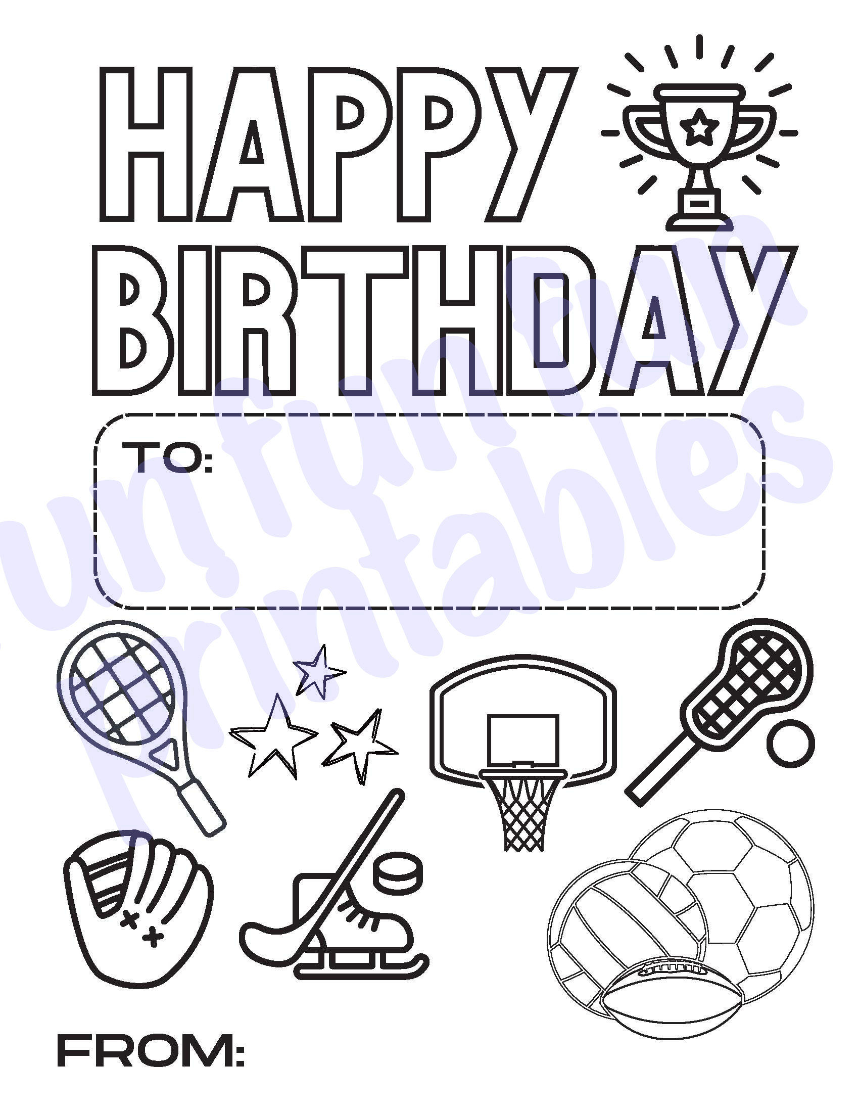 Wallpaper #4ceee Sports Theme Happy Birthday Set