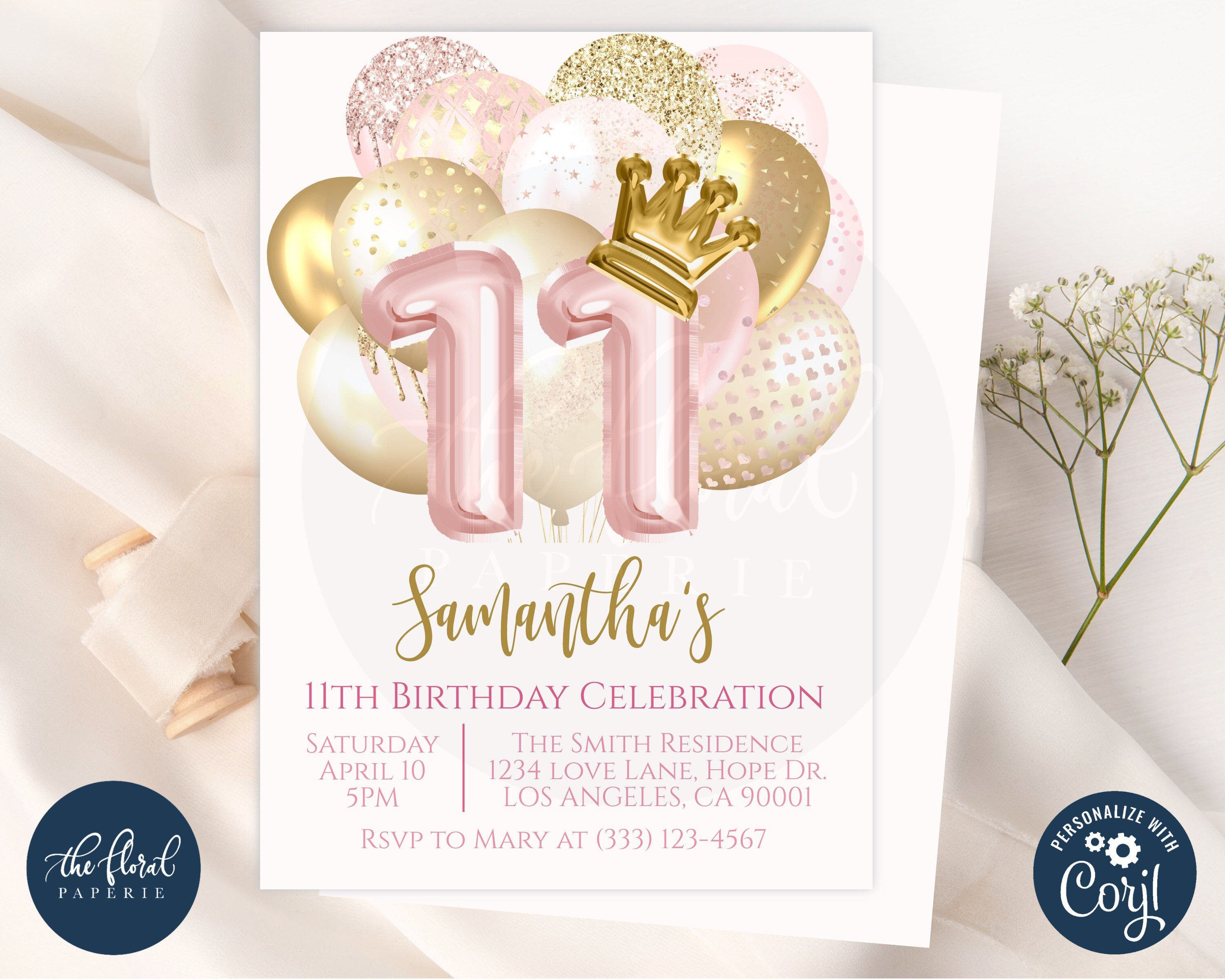 Wallpaper #9afa6 11th Birthday Invitation Templates