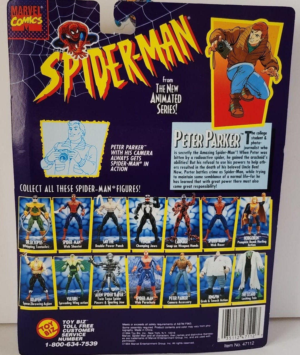 Wallpaper #t-_6S5MBMN-XEVvVqTyE154 1994 Toy Biz Spider Man Peter Parker Action Figure New Sealed Package