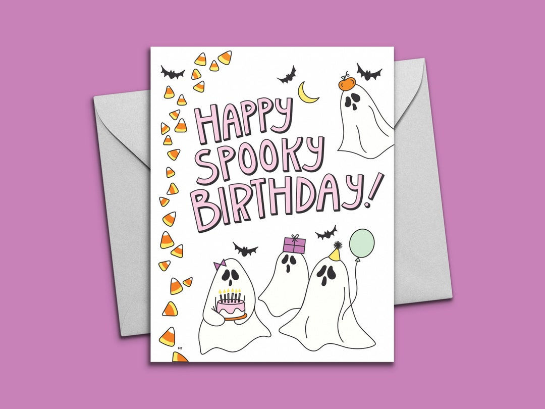 Wallpaper #ITHVNZMB5zzyi_yYzVif42 Halloween Birthday Card Printable Spooky Happy Birthday Card Etsy