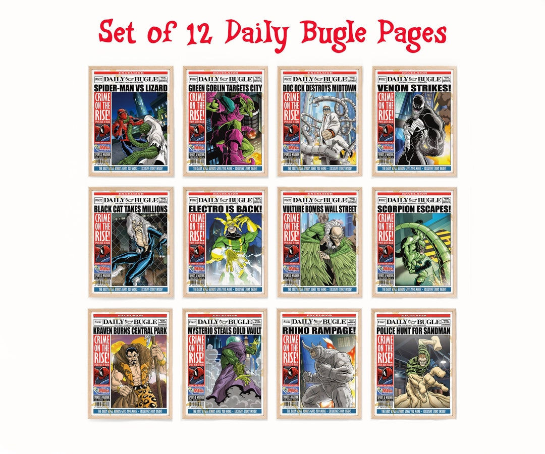Wallpaper #EGiVFpMBSpphPi3-6QxI306 Set of 12 Printable Spider Man Daily Bugle Pages Spider Man Poster